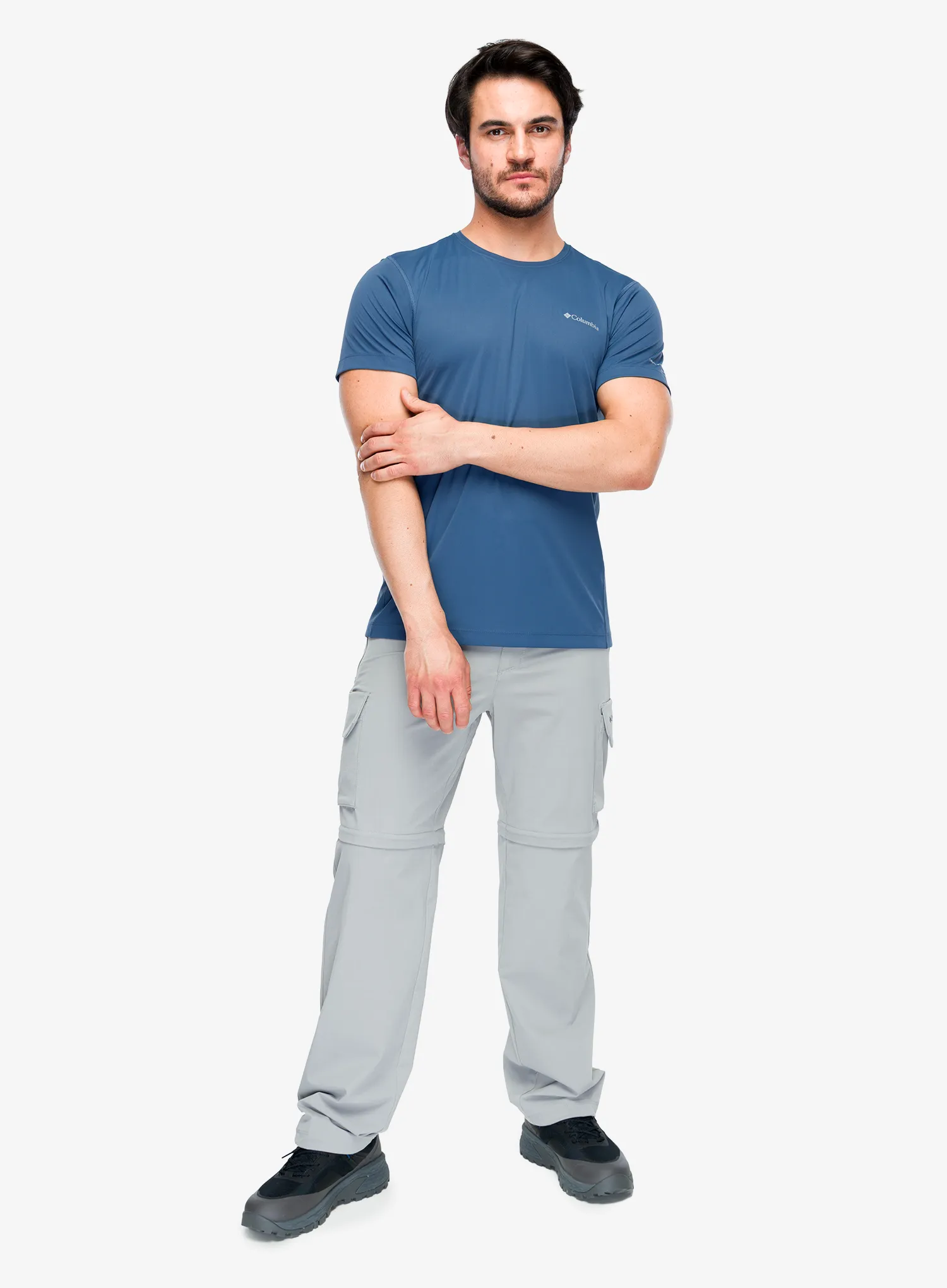 Marškinėliai Columbia Zero Rules Light S/S Crew - dark mountain
