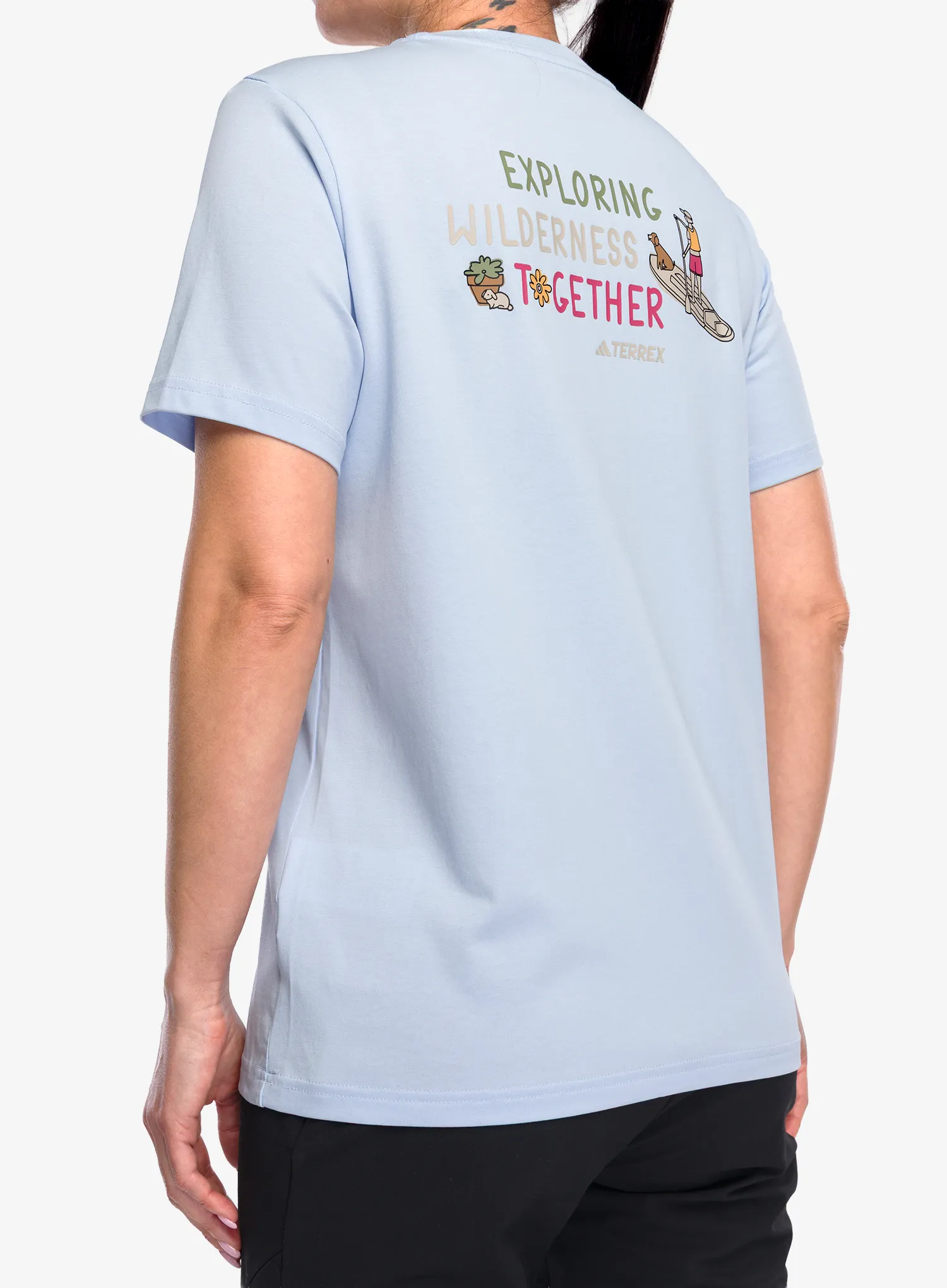 Moteriški marškinėliai adidas TERREX Multi Graphic T-Shirt - crystal sky