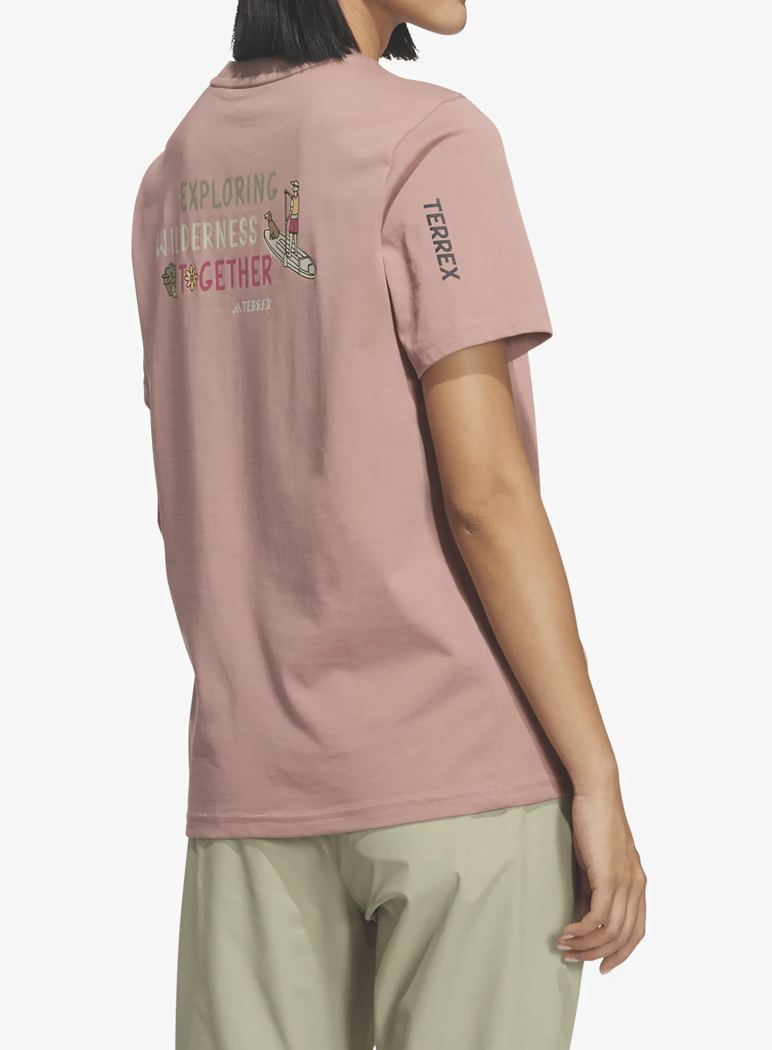 Moteriški marškinėliai adidas TERREX Multi Graphic T-Shirt - warm clay