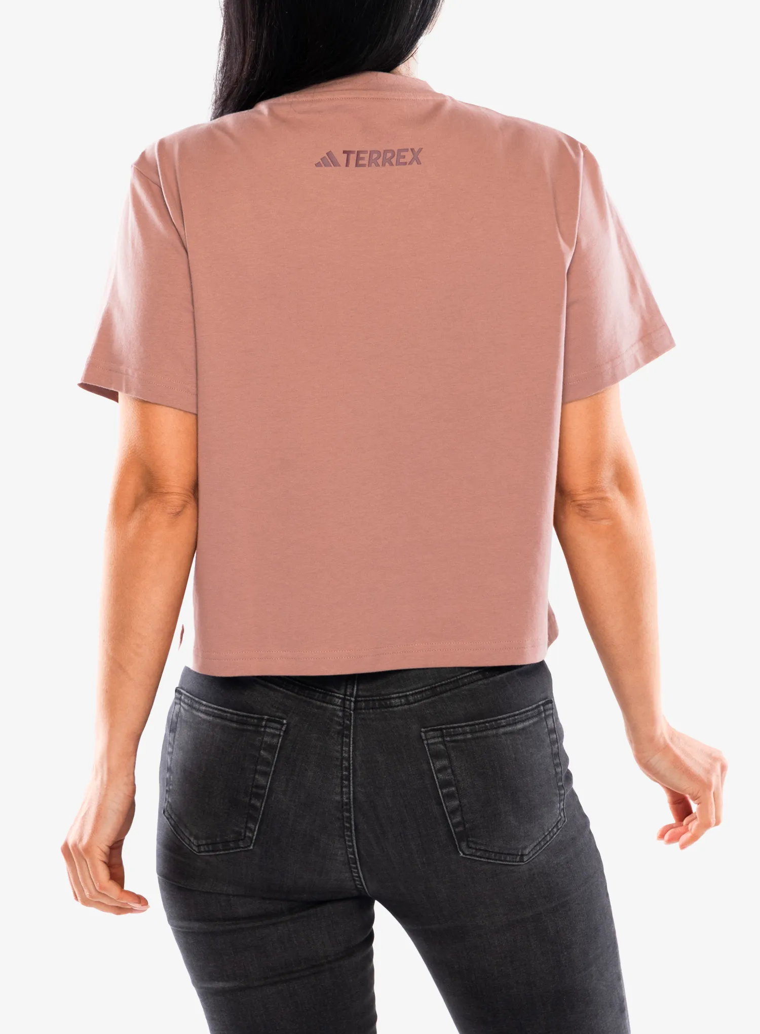 Moteriški marškinėliai adidas TERREX Wild Cropped Tee - warm clay