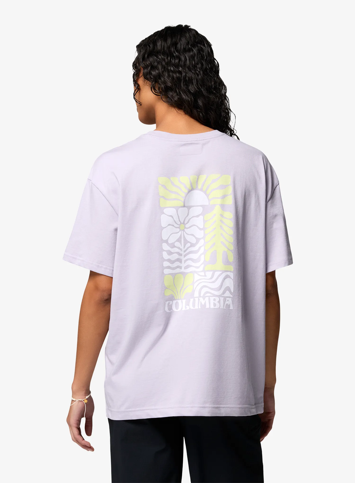 Moteriški marškinėliai Columbia Rolling Bend Graphic Oversized Tee - lavender pearl/floral groove