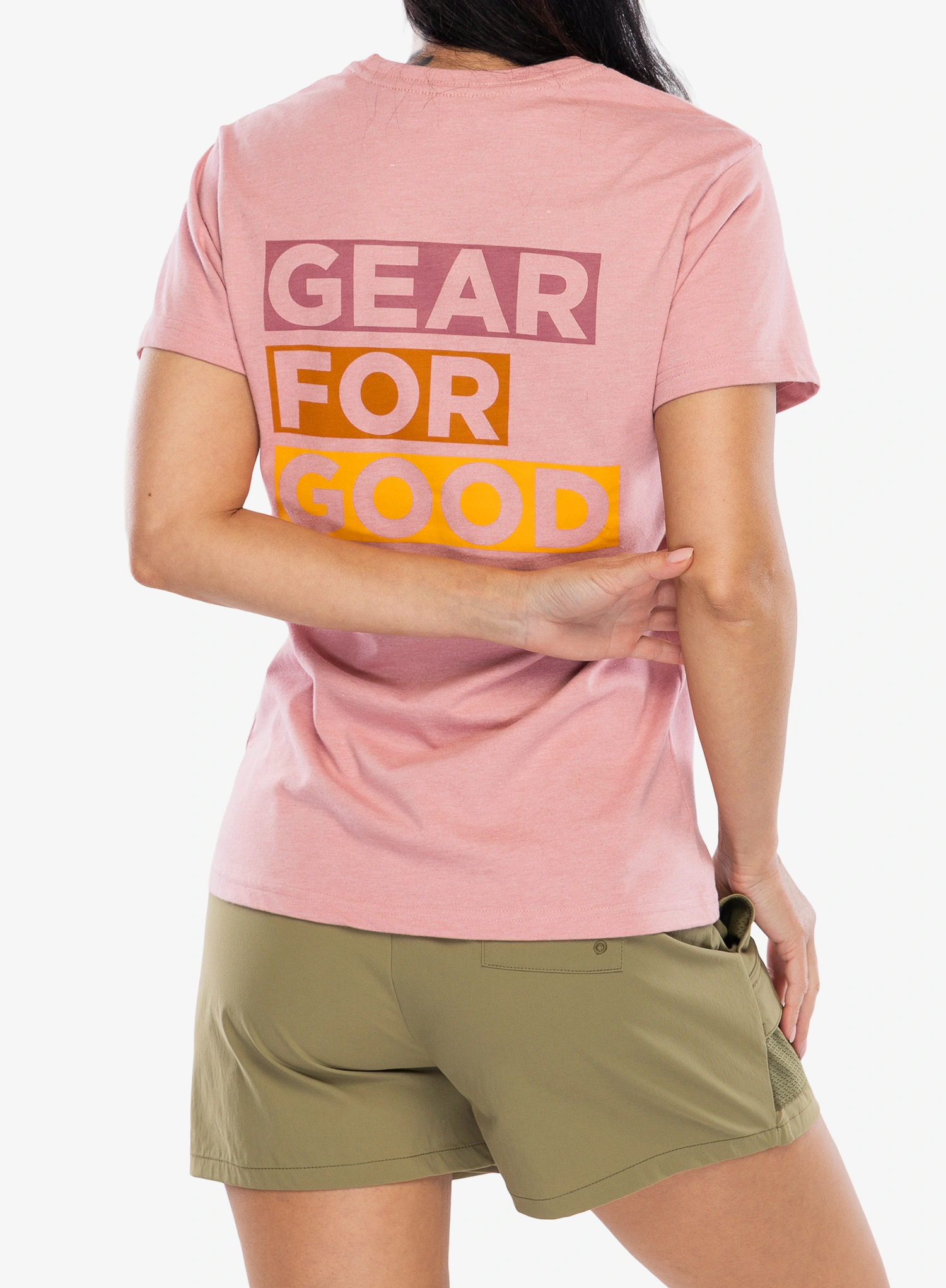 Moteriški marškinėliai Cotopaxi Gear For Good Stripes T-Shirt - rose