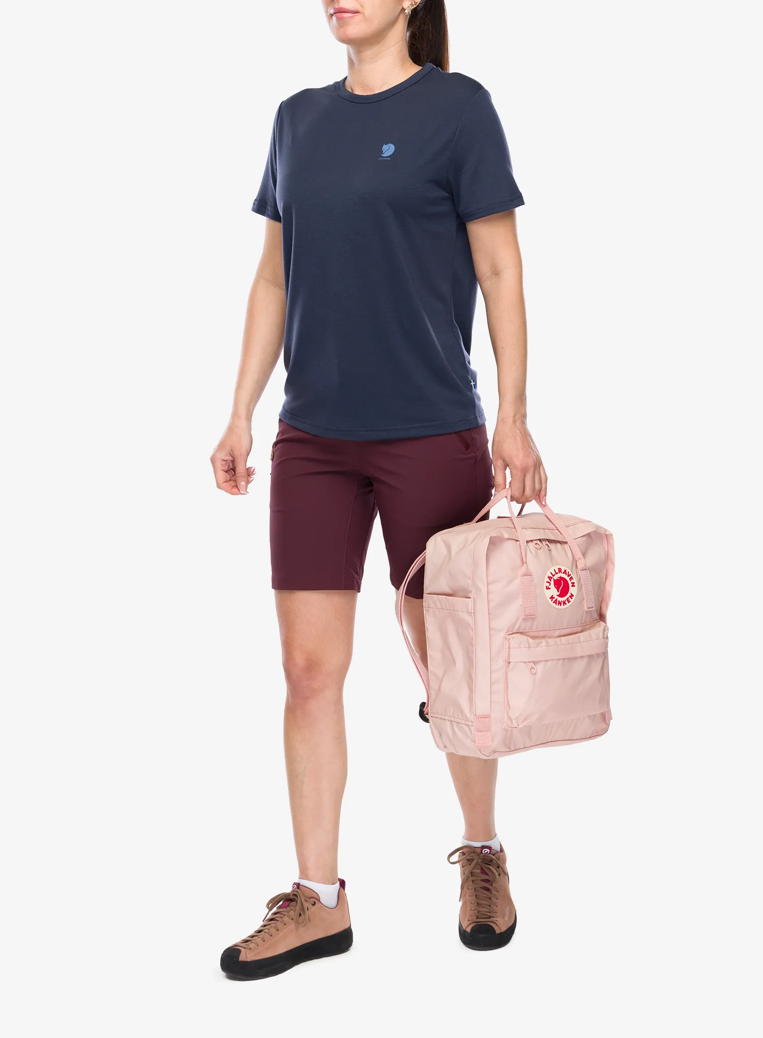 Moteriški marškinėliai Fjallraven High Coast SS - navy