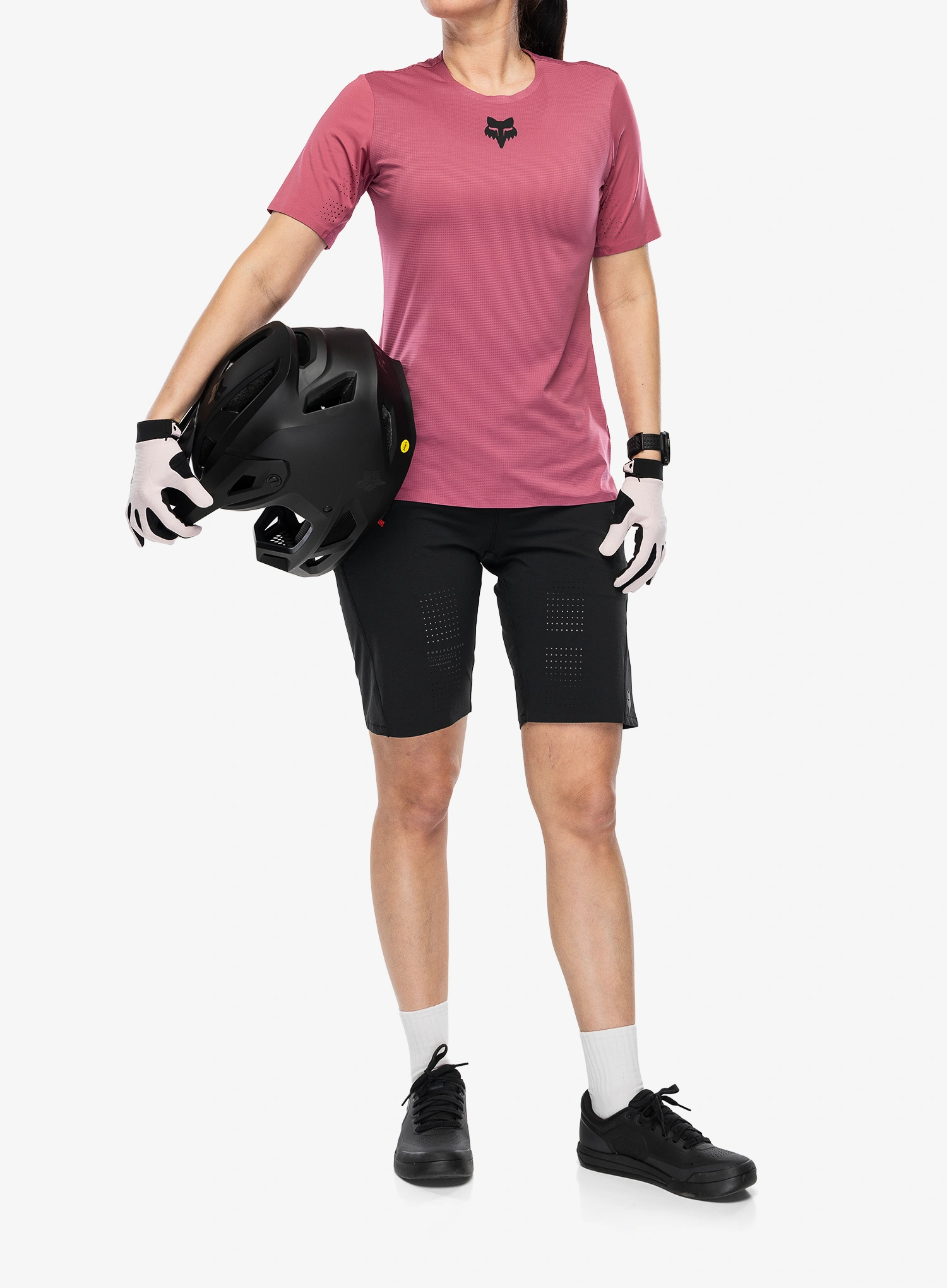 Moteriški marškinėliai Fox Flexair SS Jersey - berry