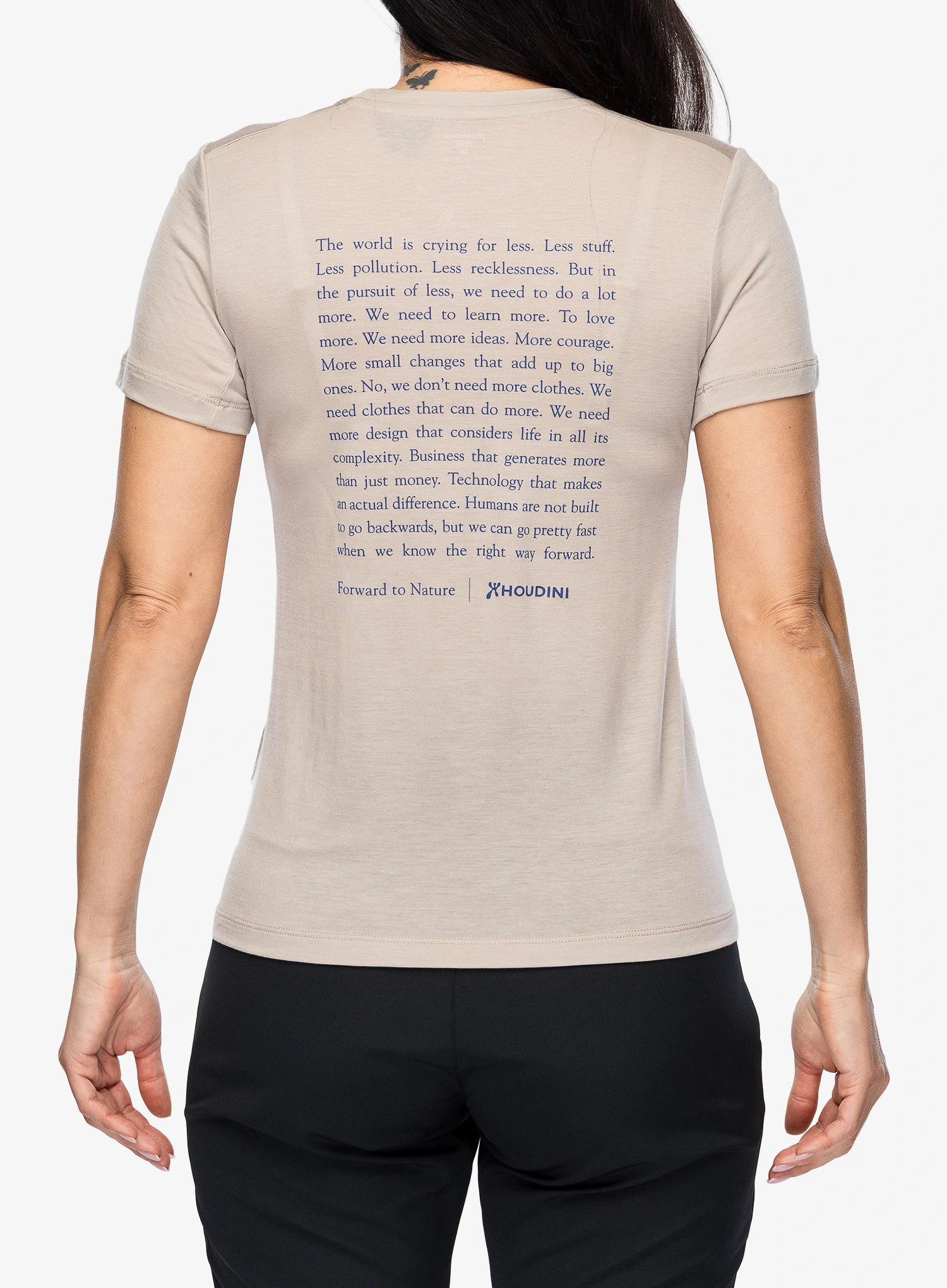 Moteriški marškinėliai Houdini Tree Message Tee - sandstorm/ftn mani