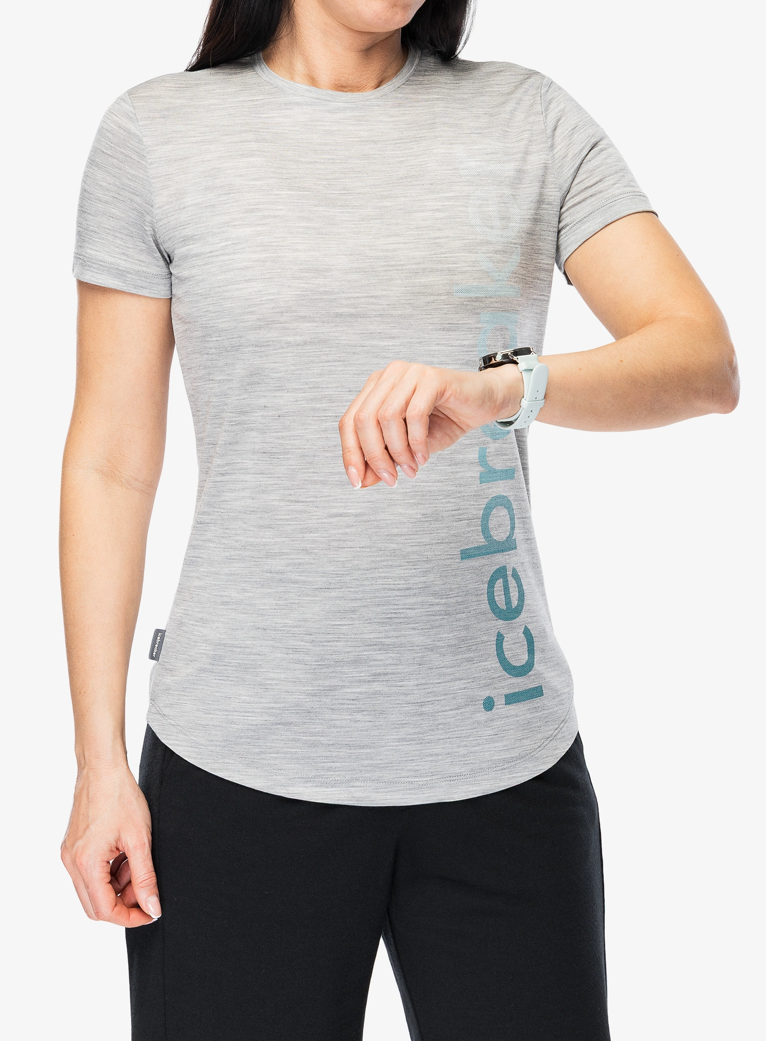 Moteriški marškinėliai Icebreaker Merino 125 Cool-Lite Sphere SS Tee Vert - metro hthr