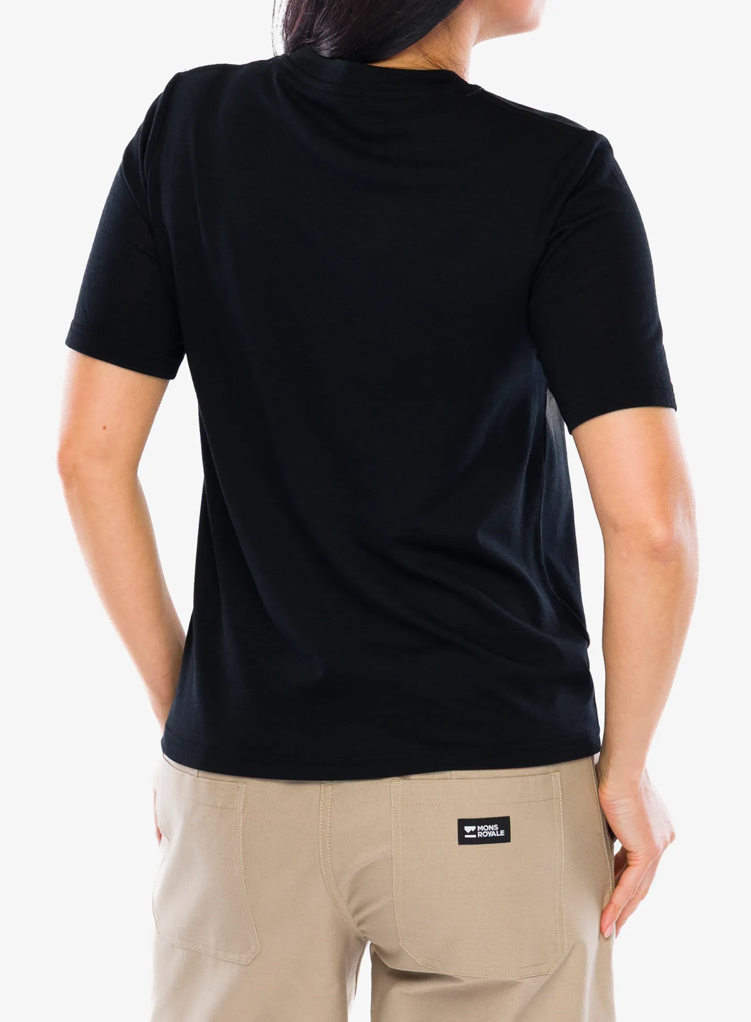 Moteriški marškinėliai Mons Royale Icon Merino Air-Con Relaxed Tee - black
