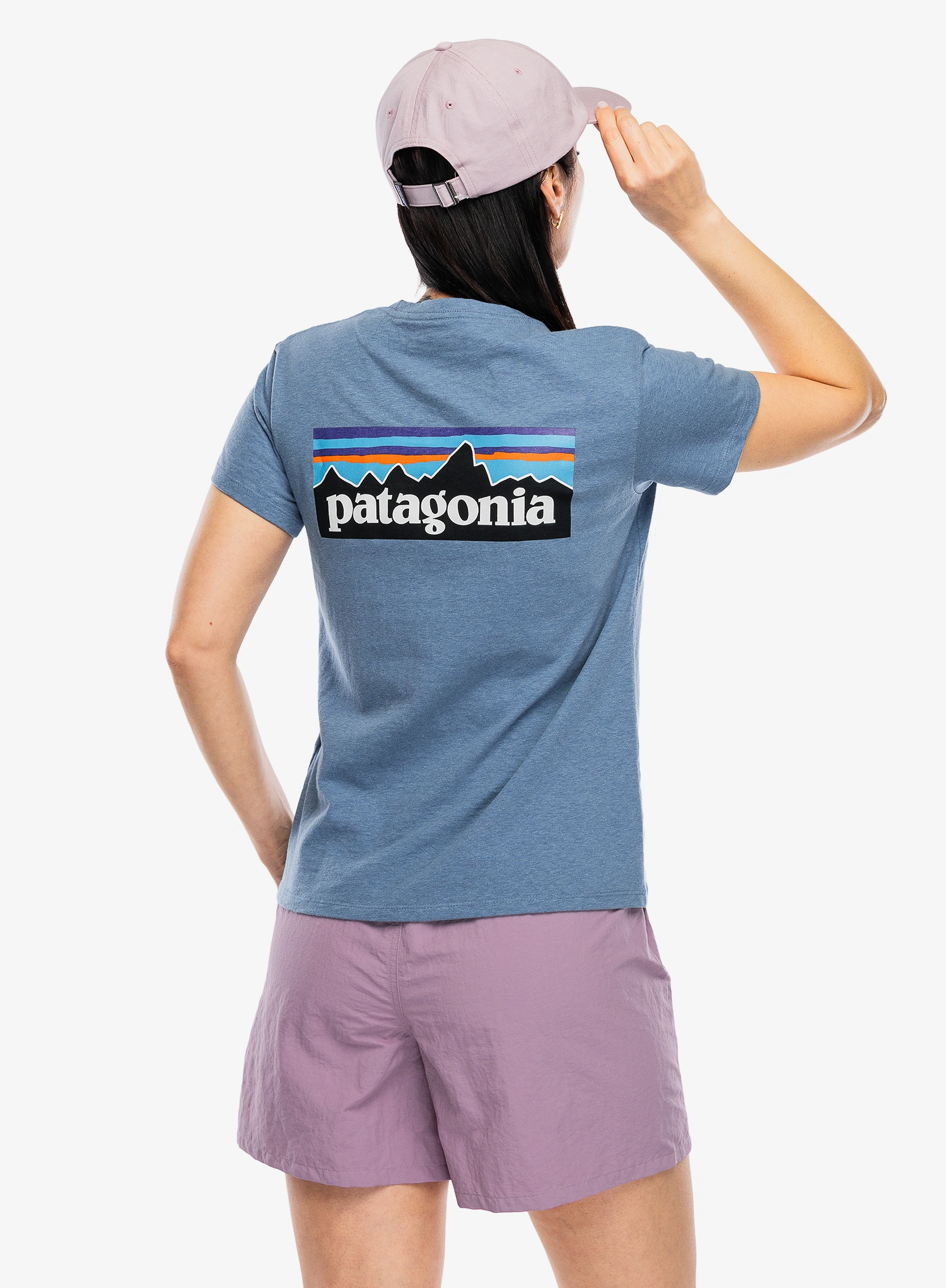 Moteriški marškinėliai Patagonia P-6 Logo Responsibili-Tee - shore blue