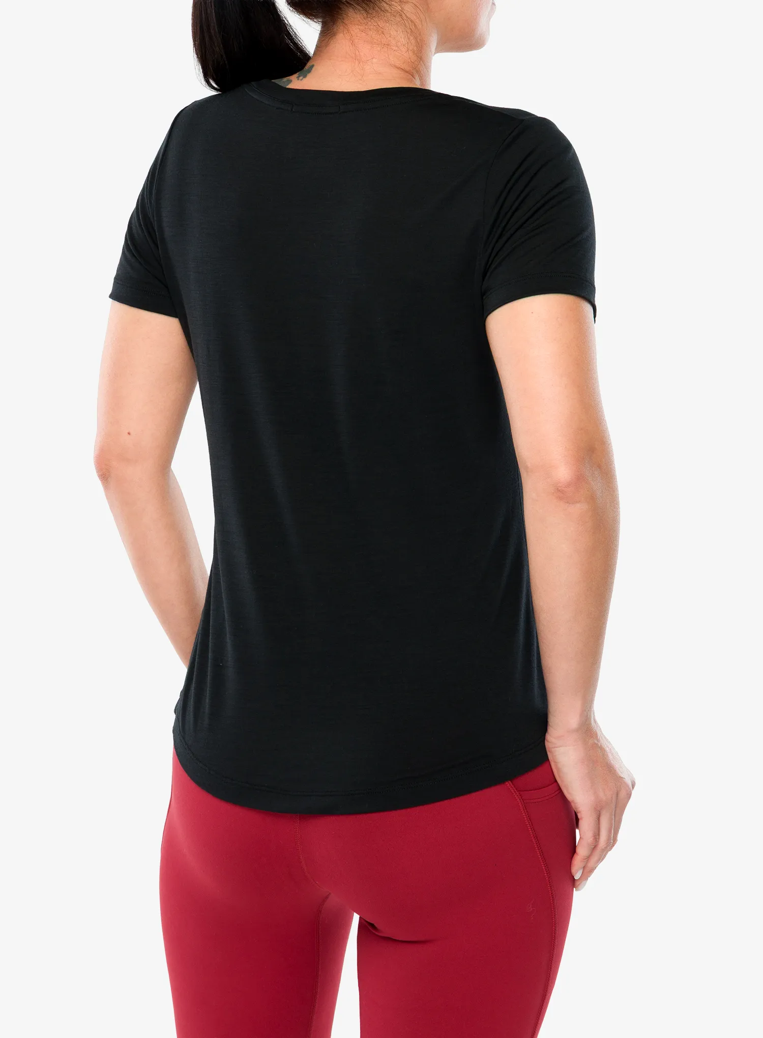 Moteriški marškinėliai Smartwool Active Ultralite V-Neck Short Sleeve - black