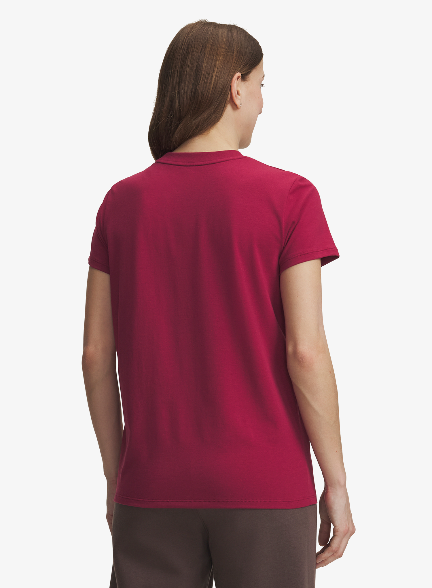 Moteriški marškinėliai Under Armour Rival Core SS - claret/white