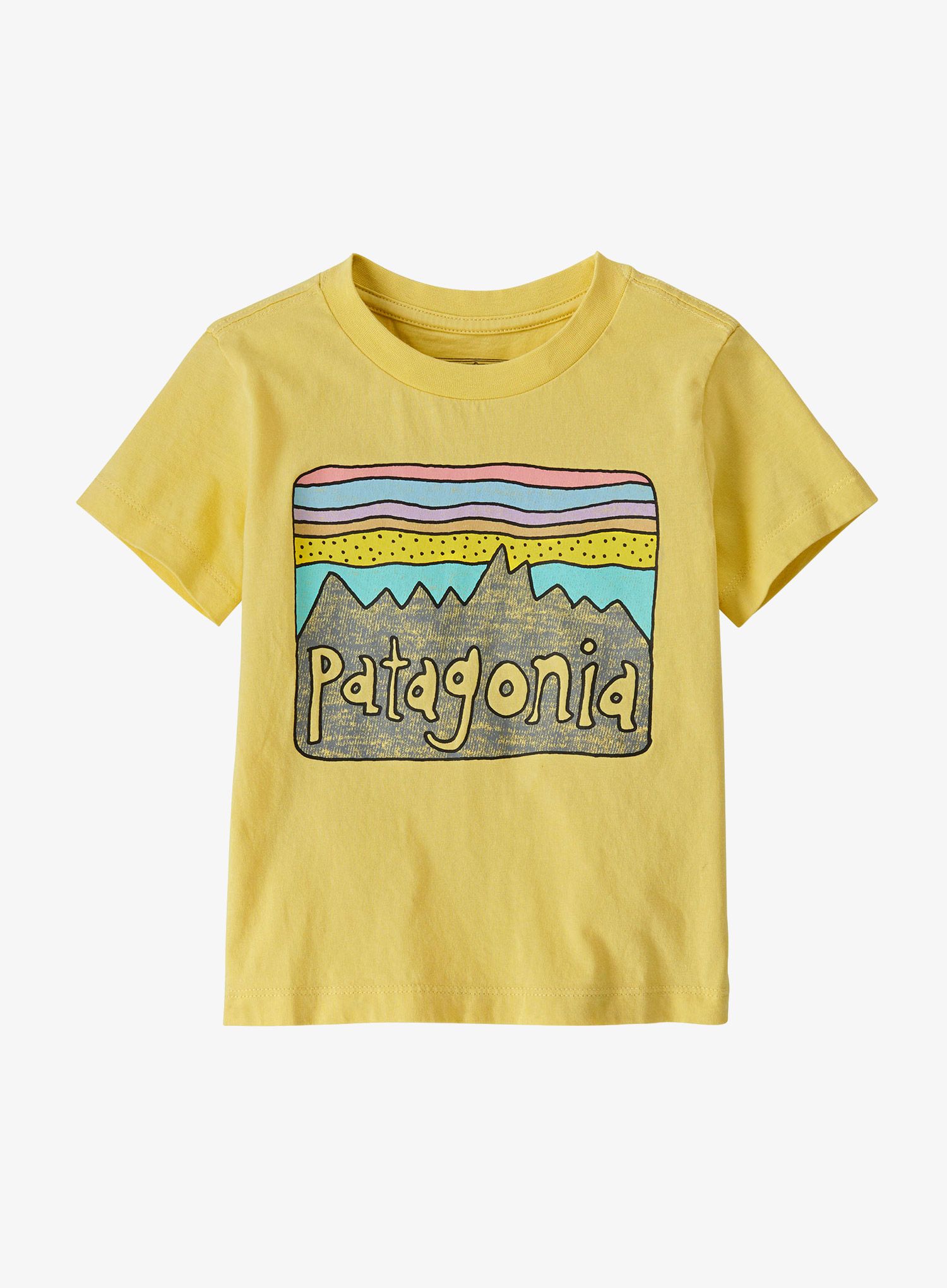 Marškinėliai vaikams Patagonia Baby Fitz Roy Skies T-Shirt - milled yellow