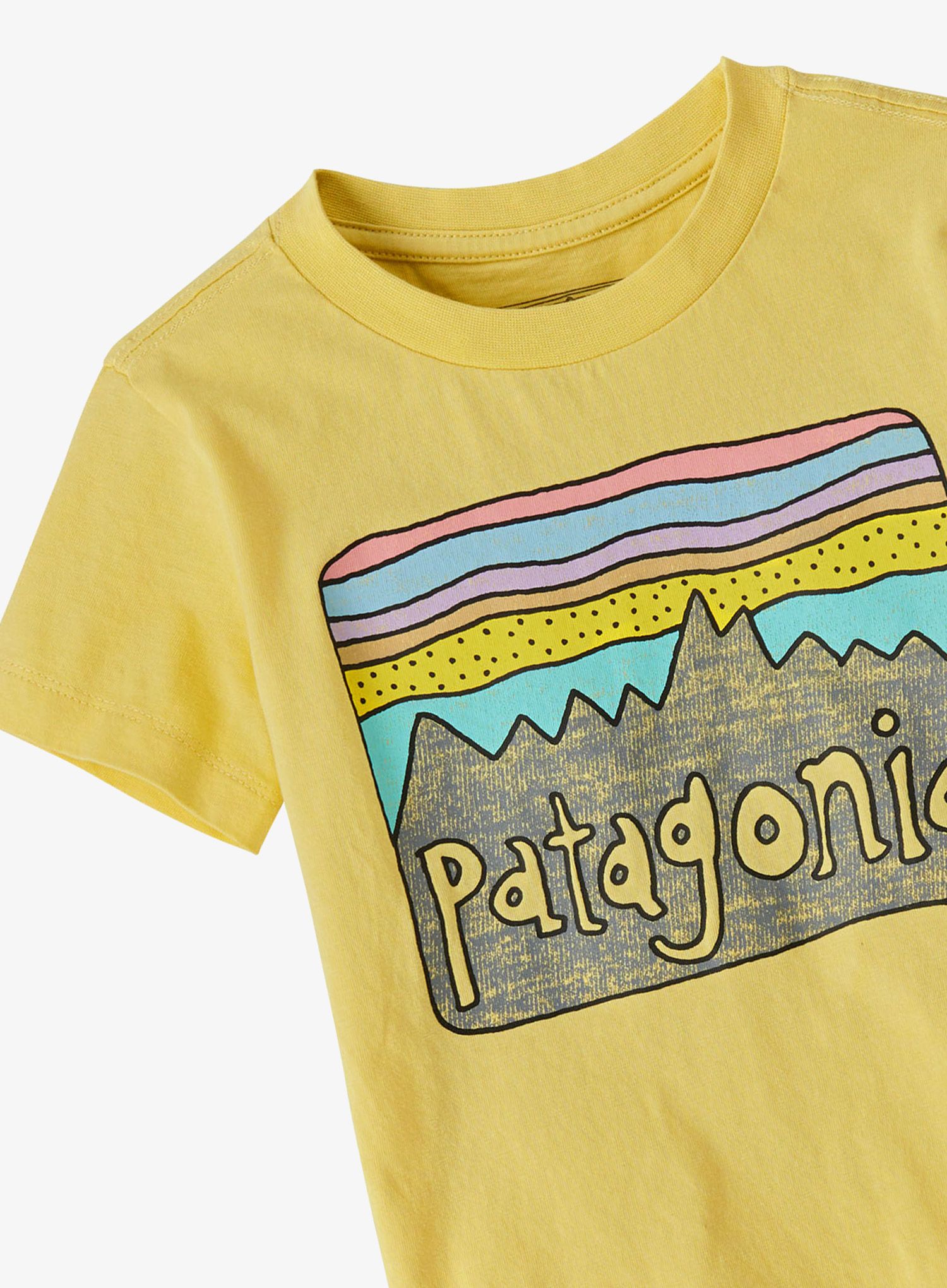 Marškinėliai vaikams Patagonia Baby Fitz Roy Skies T-Shirt - milled yellow