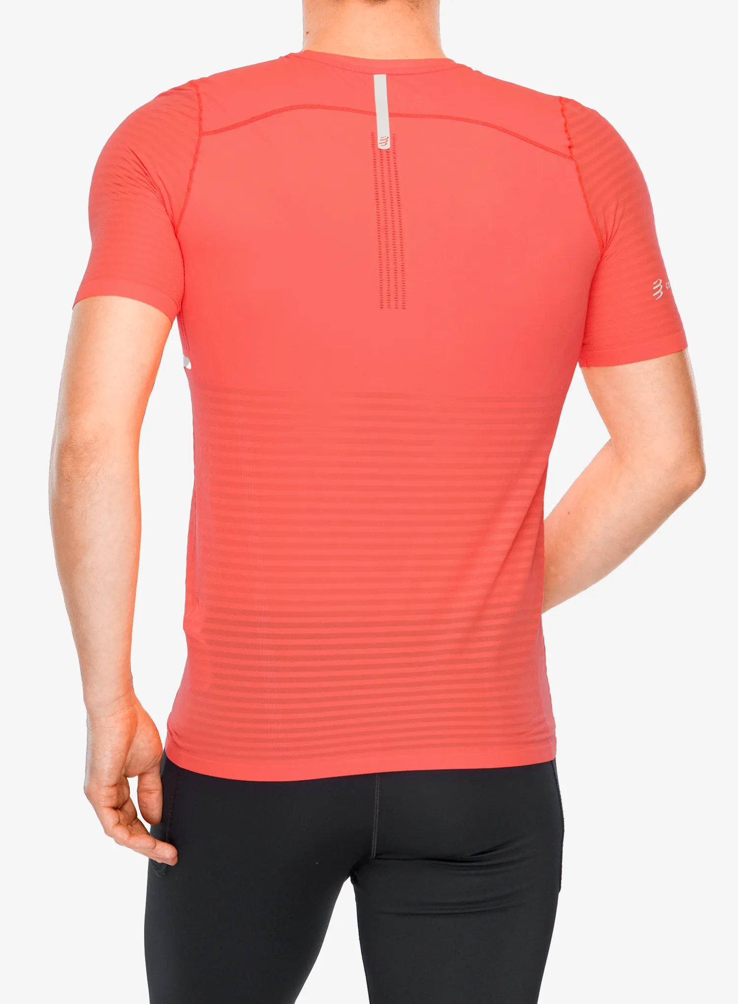 Bėgimo marškinėliai Compressport Pro Racing S/S Tshirt - fluo red