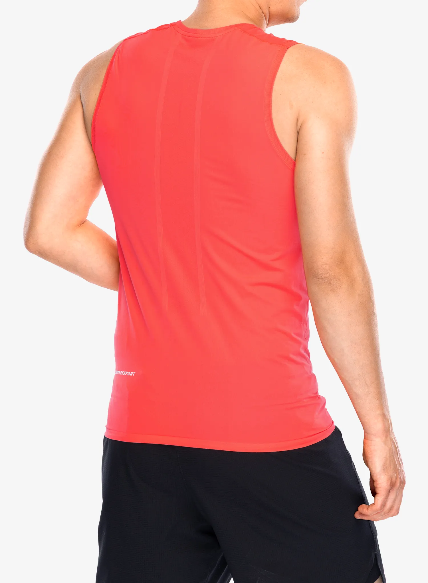 Bėgimo marškinėliai Compressport Trail Racing Tank - fluo red