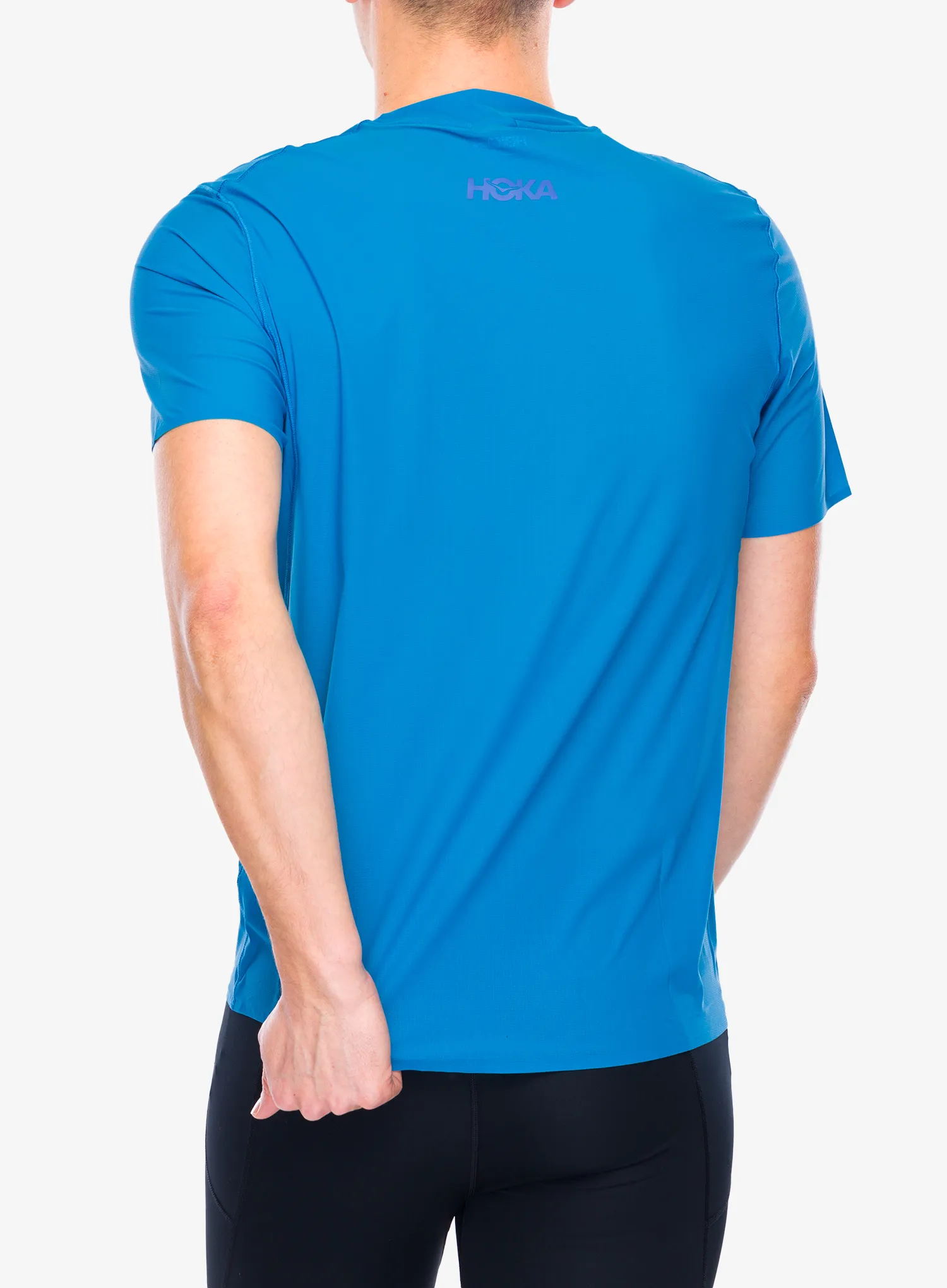 Bėgimo marškinėliai Hoka Performance Run Short Sleeve - hoka blue