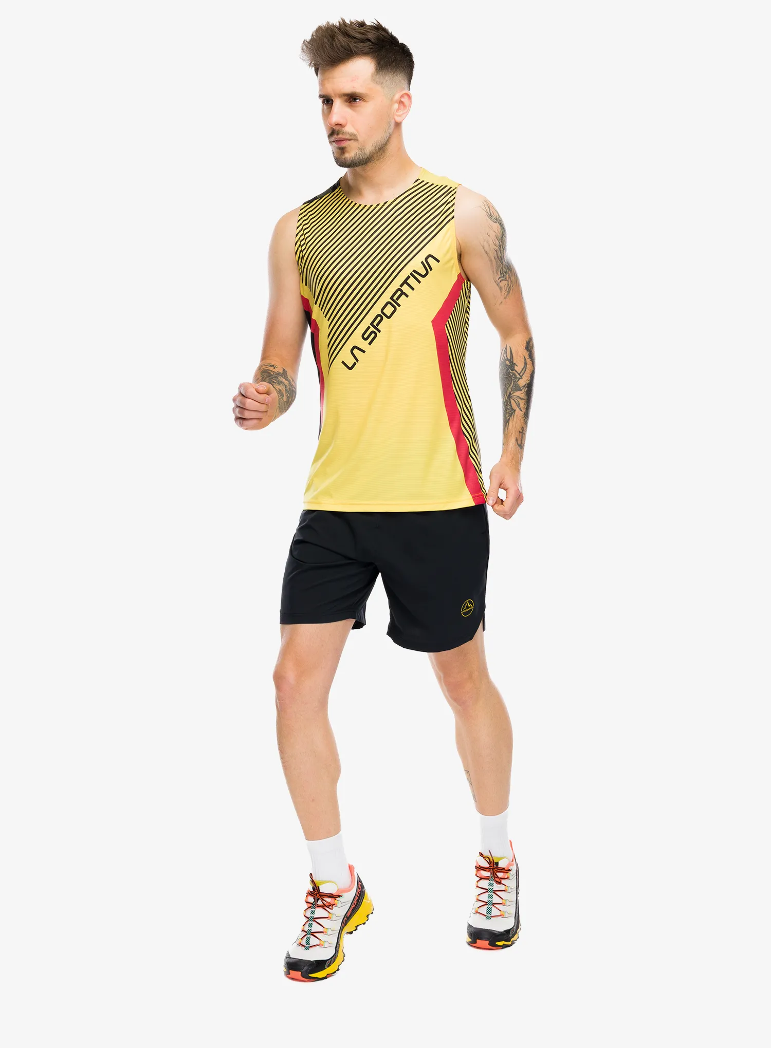 Bėgimo marškinėliai La Sportiva Flow Tank - black/yellow