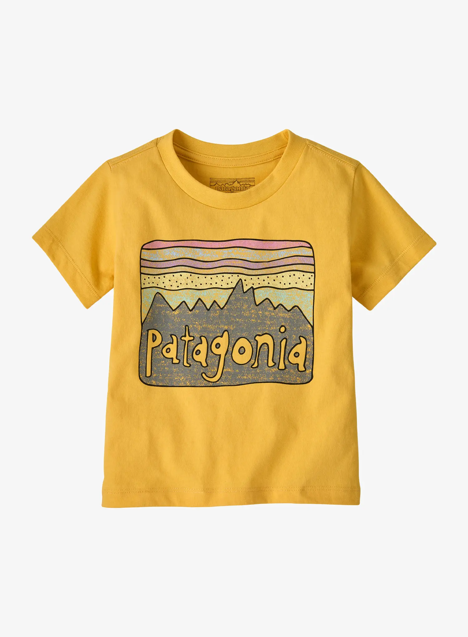 Vaikiški marškinėliai Patagonia Baby Fitz Roy Skies T-Shirt - nectar yellow