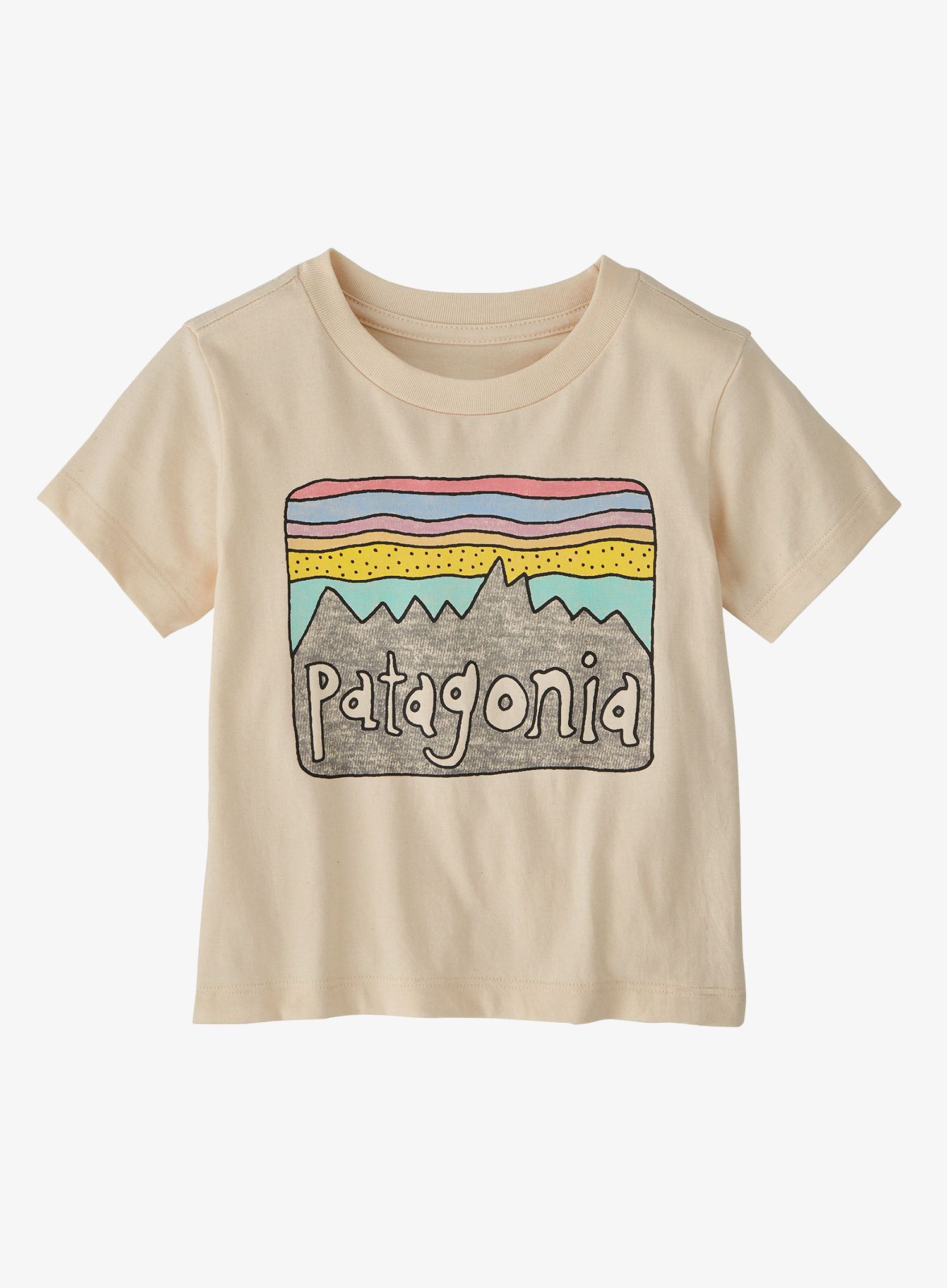 Vaikiški marškinėliai Patagonia Baby Fitz Roy Skies T-Shirt - undyed natural