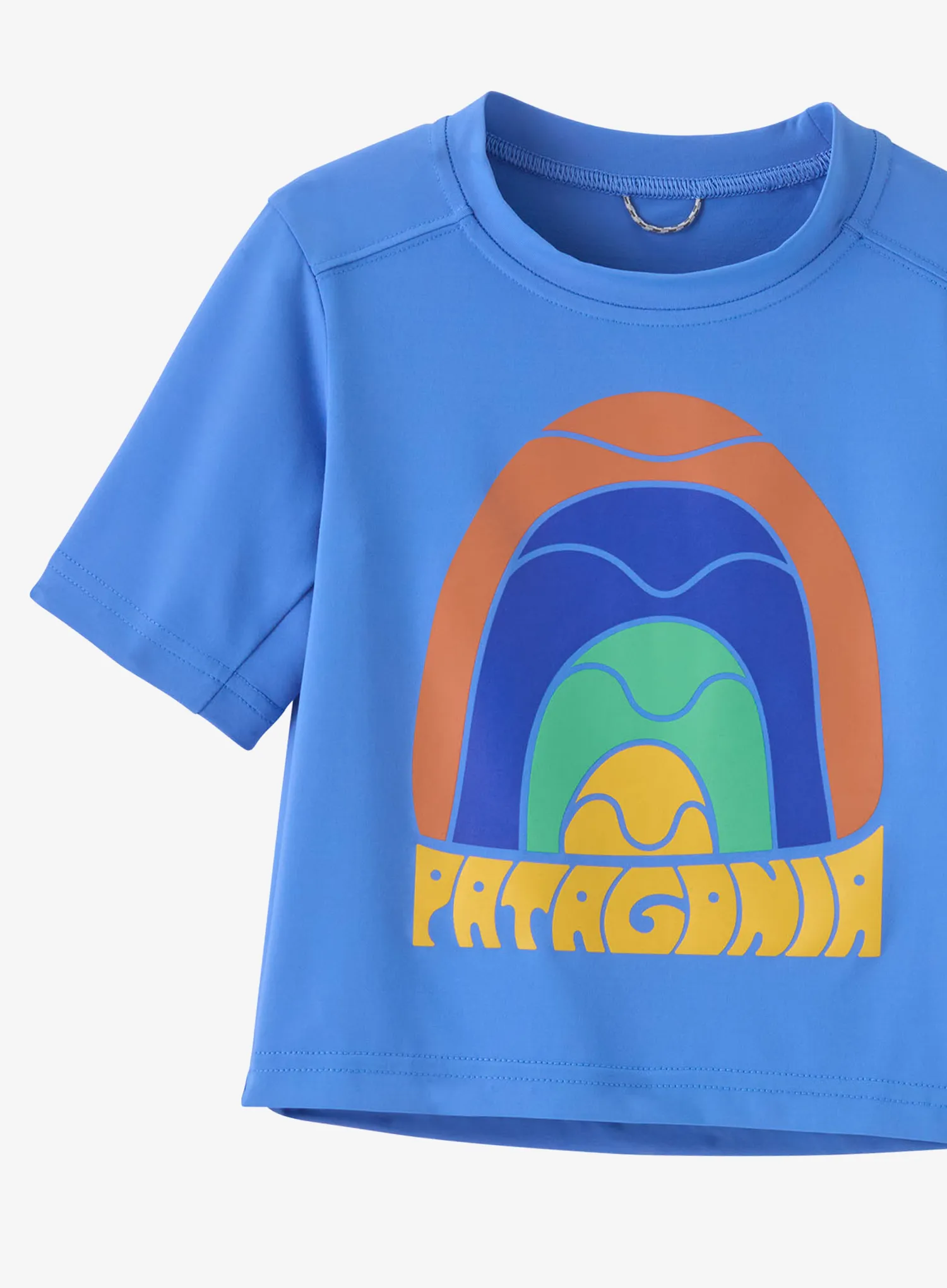 Vaikiški marškinėliai Patagonia Cap SW T-Shirt - rainbow wave/abundant blue