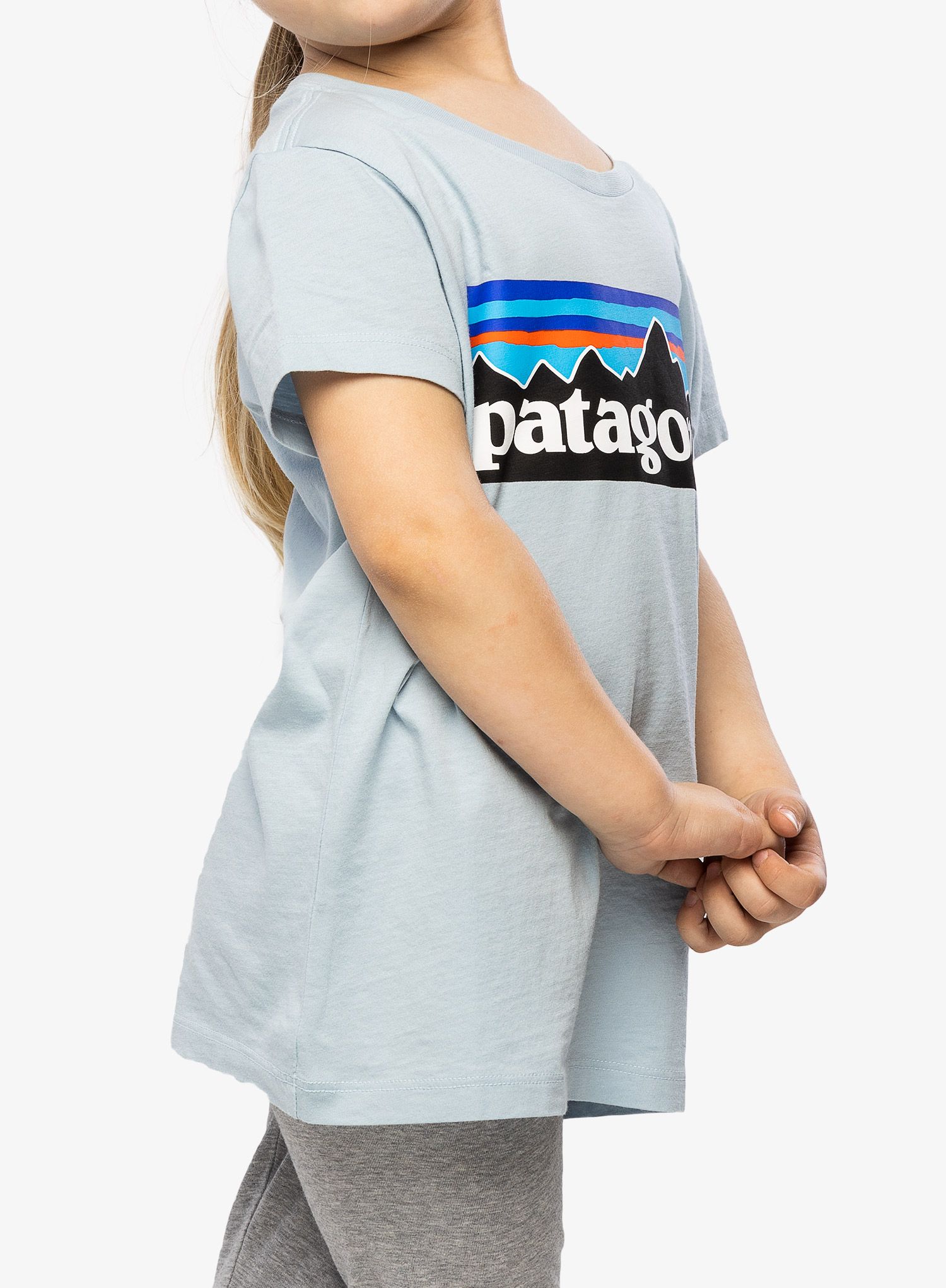 Marškinėliai mergaitėms Patagonia Regenerative Organic Certified Cotton P-6 Logo T-Shirt - steam blue