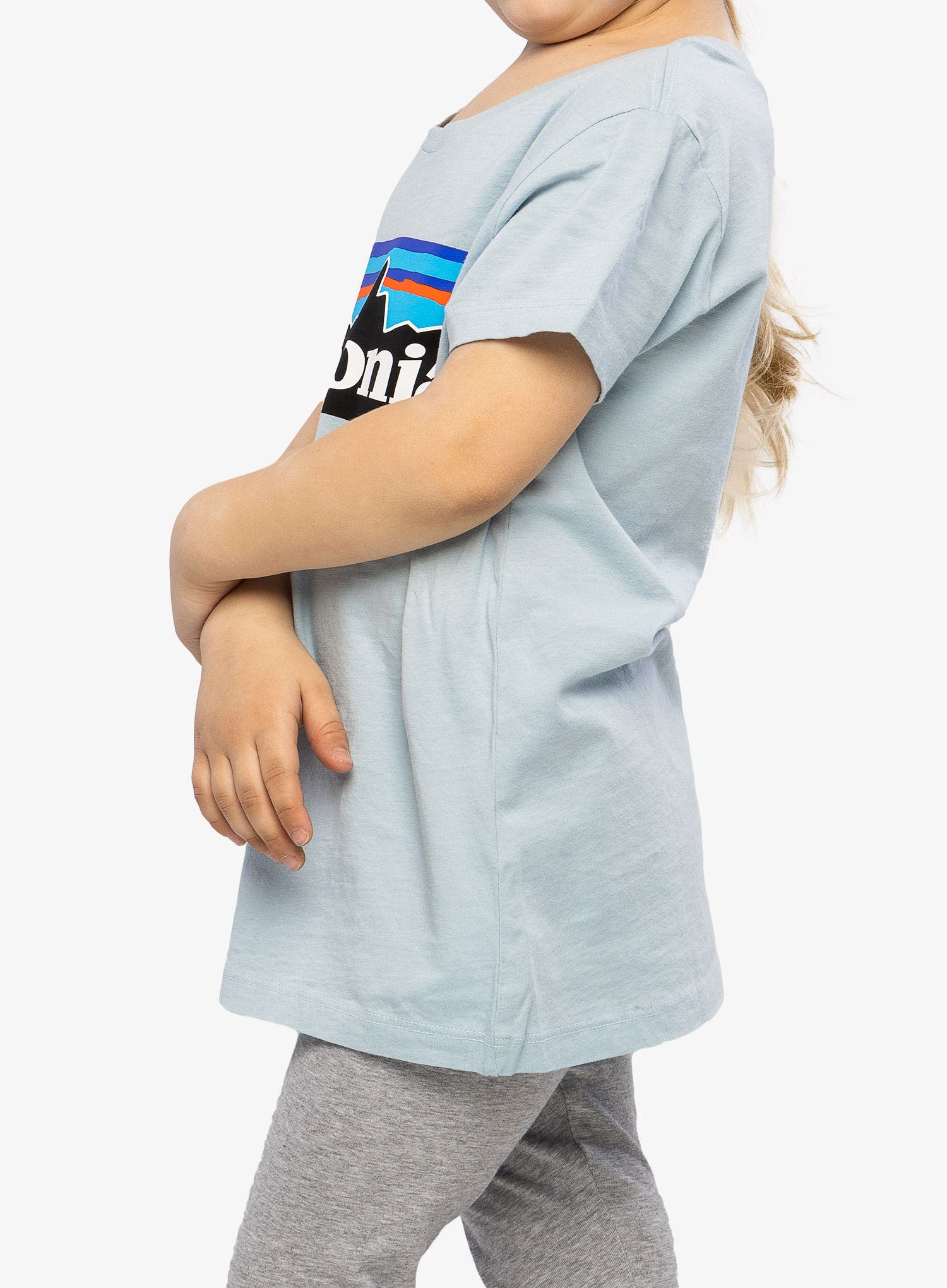 Marškinėliai mergaitėms Patagonia Regenerative Organic Certified Cotton P-6 Logo T-Shirt - steam blue