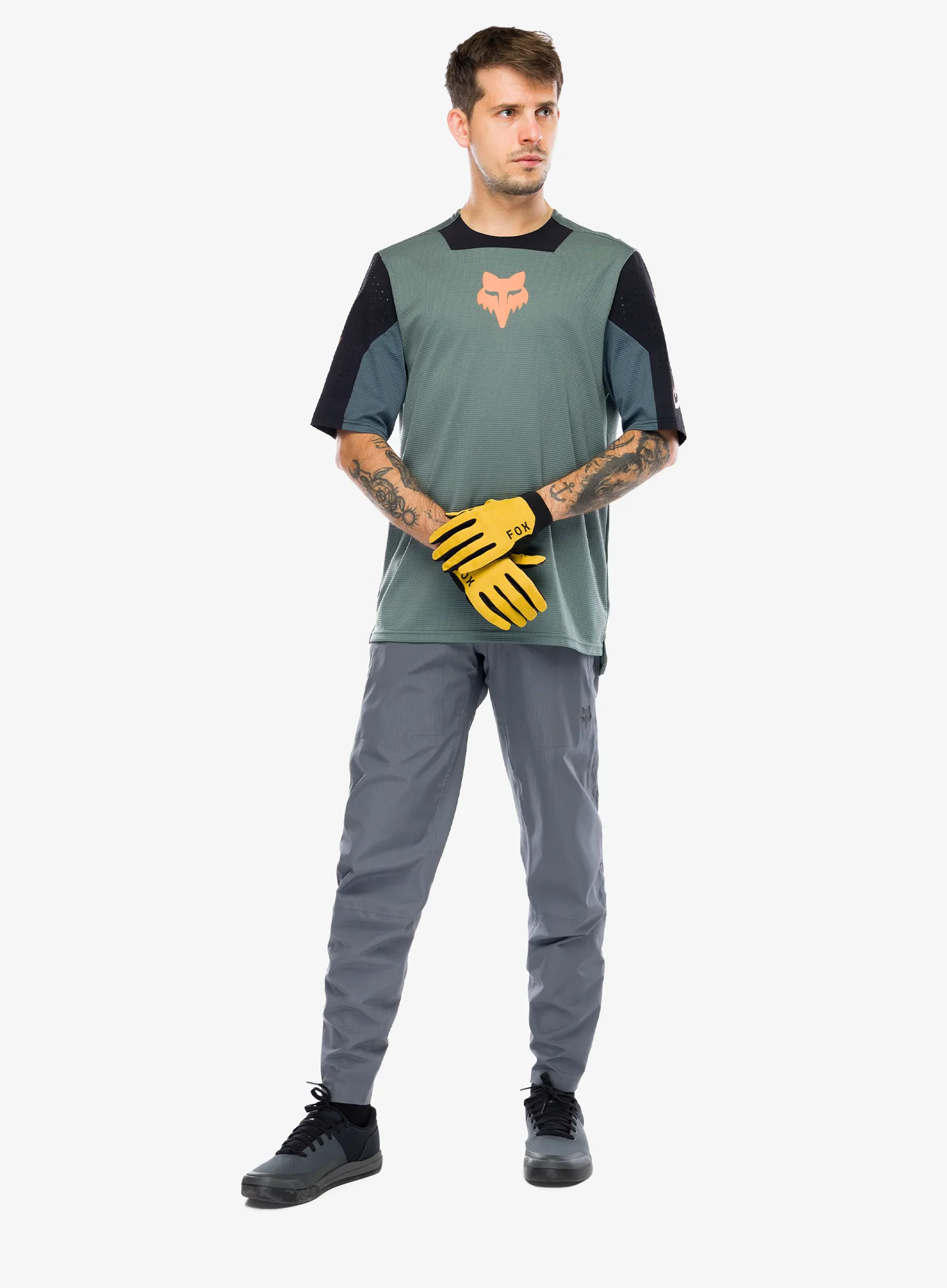 Enduro marškinėliai Fox Defend SS Jersey Creation - sage