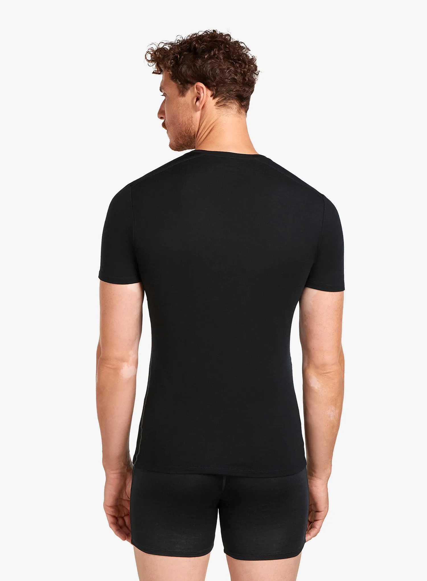 Vyriški marškinėliai Icebreaker Anatomica S/S V - black