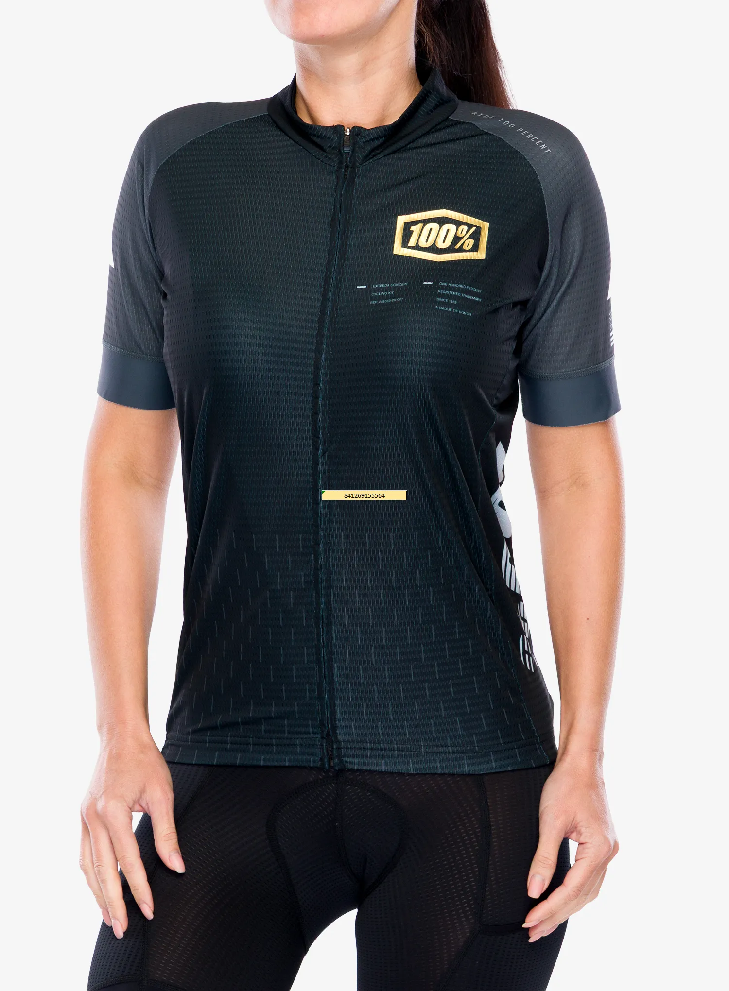 Dviratininko marškinėliai 100% Exceeda Jersey - black/charcoal