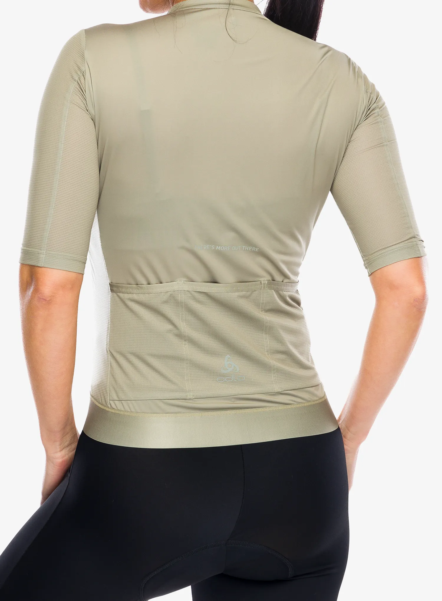 Dviratininko marškinėliai moterims Odlo Explorer Pro T-Shirt S/U Collar S/S Full Zip - vetiver