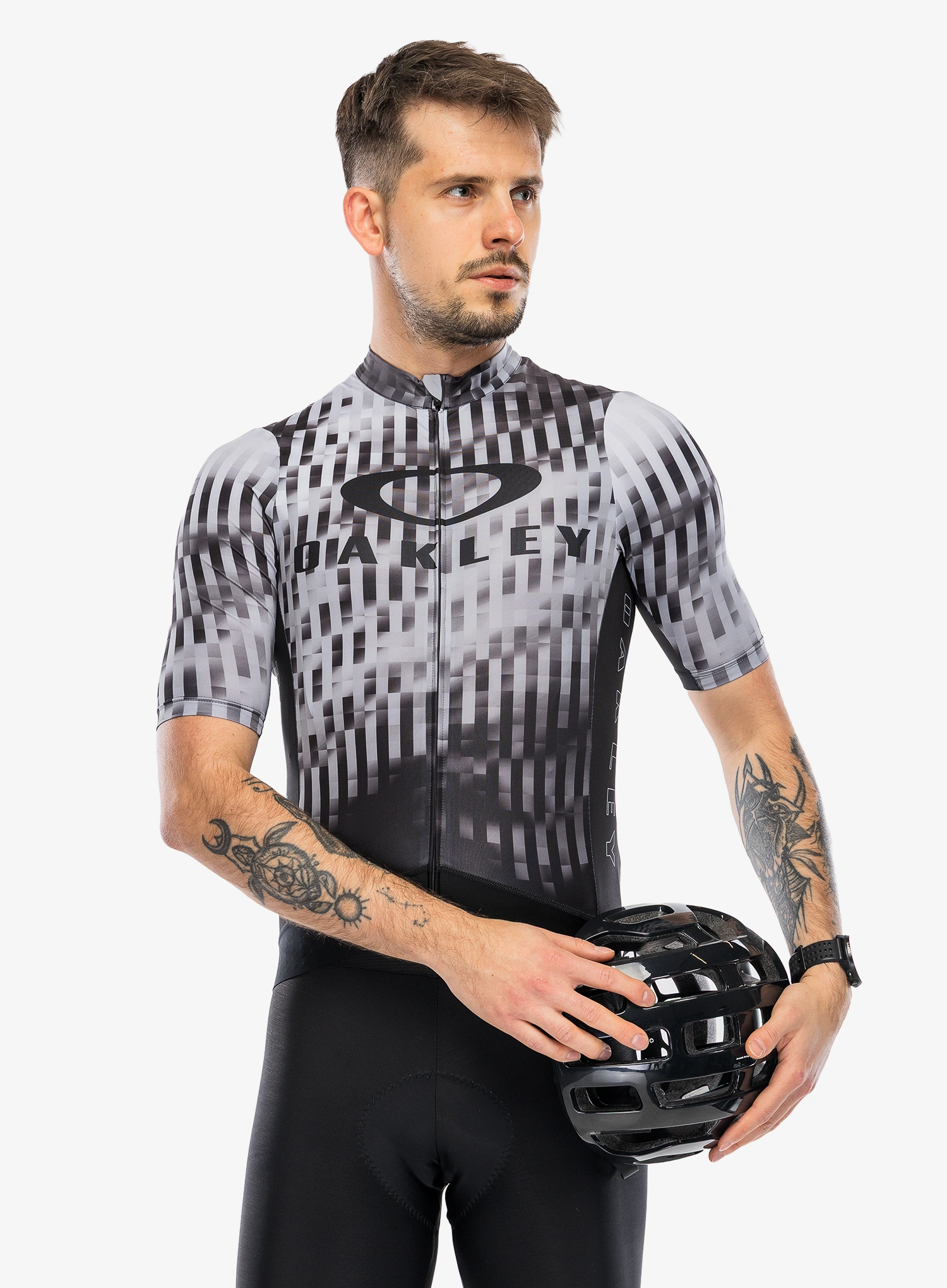 Dviratininko marškinėliai Oakley Icon Training Jersey - black glitch print