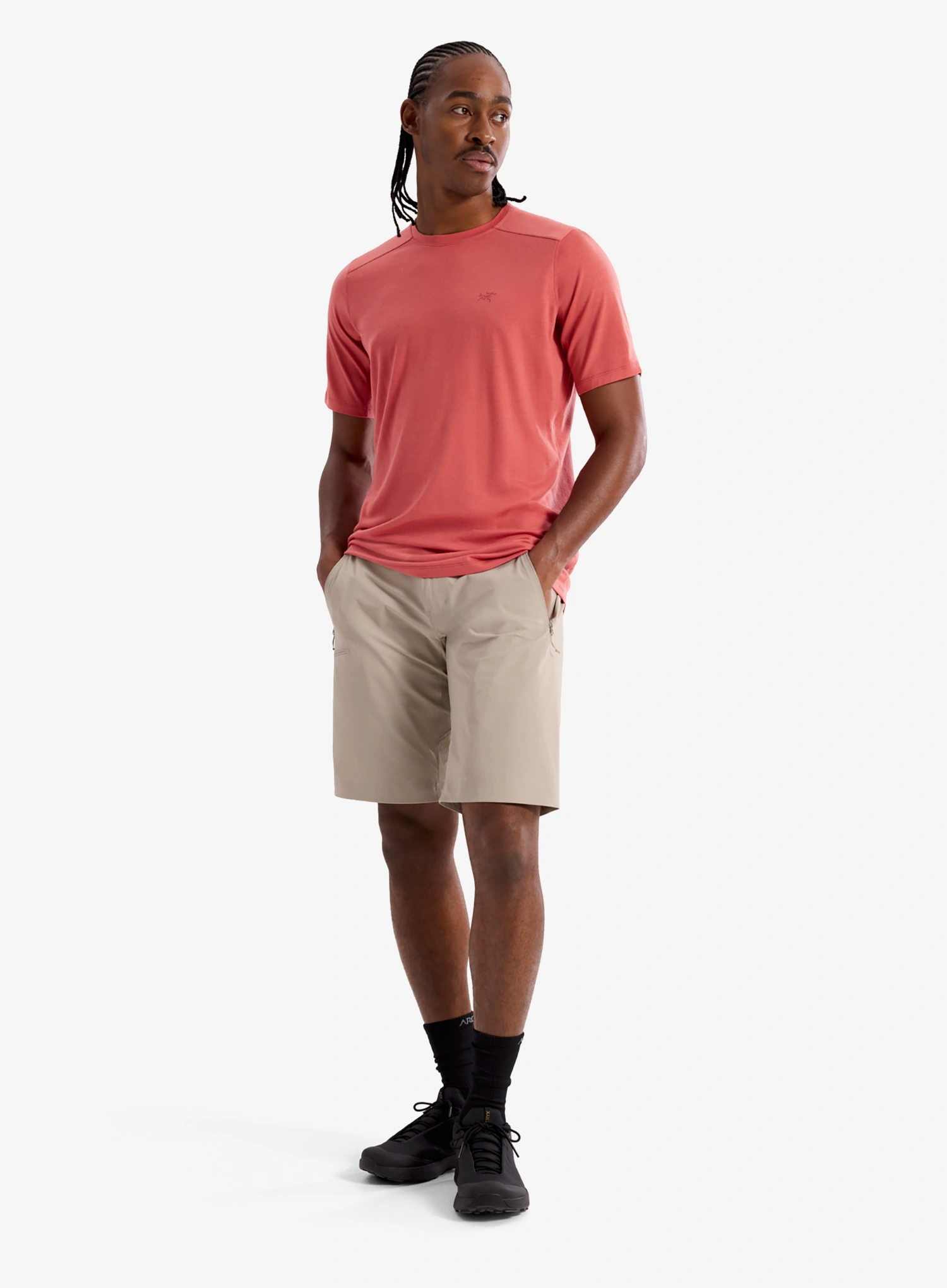 Merino vilnos marškinėliai Arcteryx Ionia Merino Wool SS - stone red