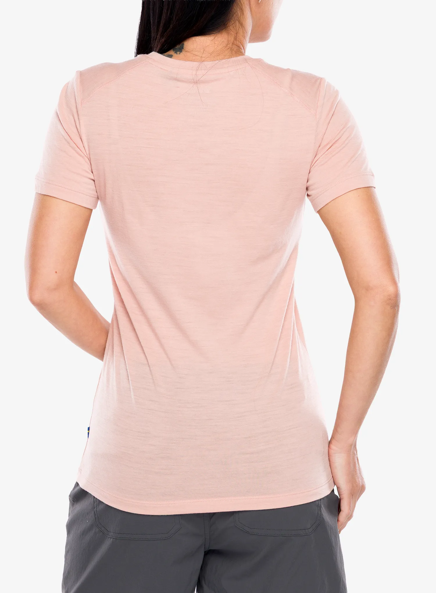Merino vilnos marškinėliai moterims Fjallraven Abisko Wool Fox SS - chalk rose/port