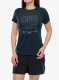Merino vilnos marškinėliai moterims Odlo Merino Tencel Hyper Map Crew Neck S/S - dark sapphire melange