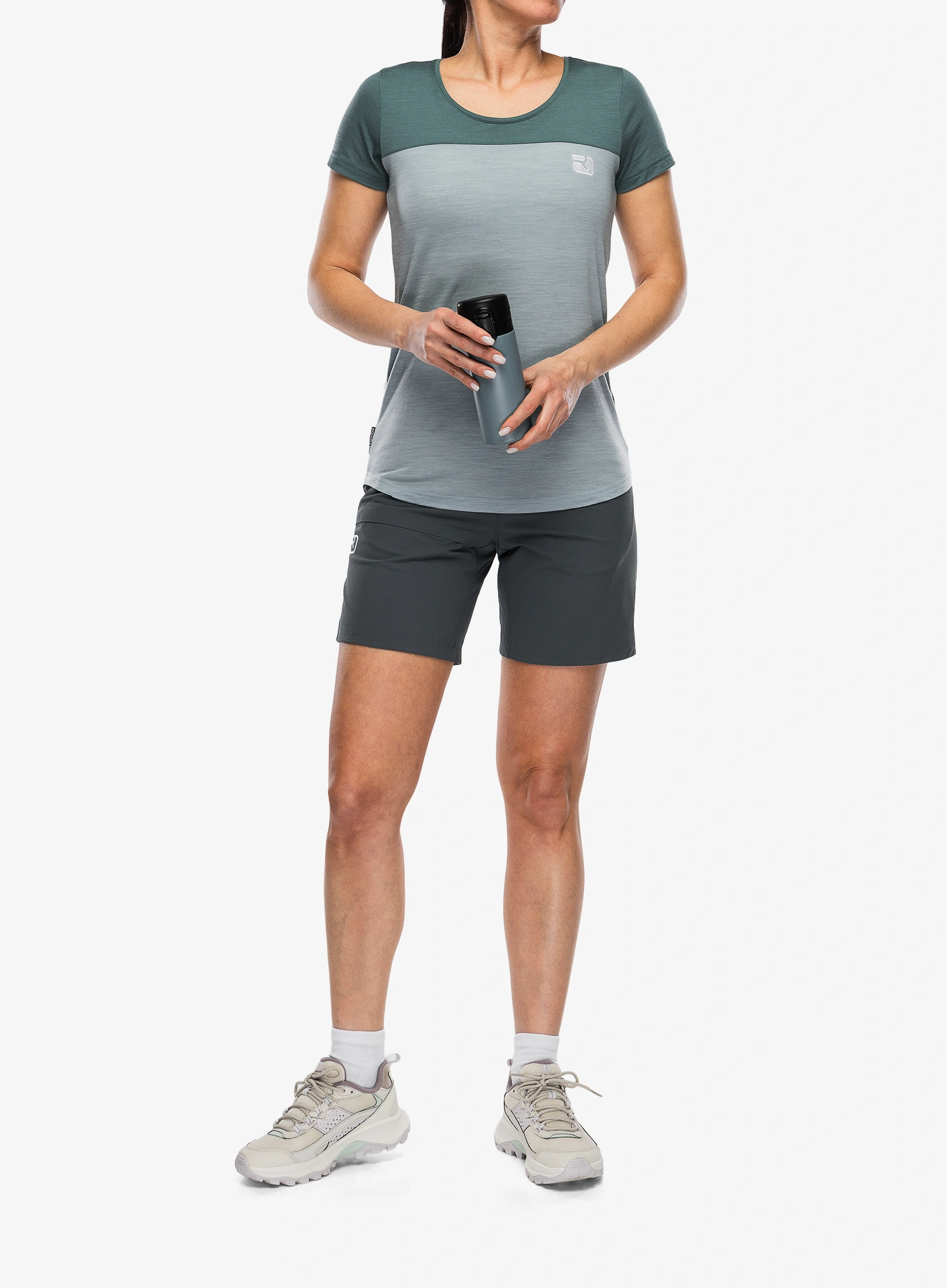 Merino vilnos marškinėliai moterims Ortovox 150 Cool Logo TS - arctic grey