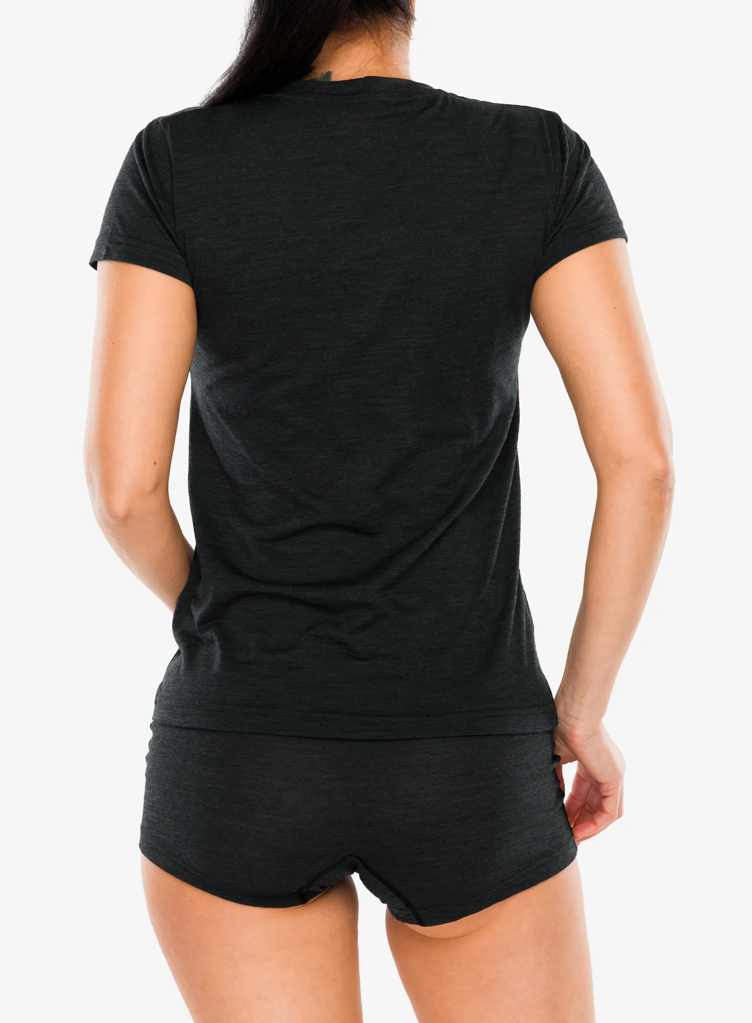 Merino vilnos marškinėliai moterims Sensor Merino Cordura SS Tee - black