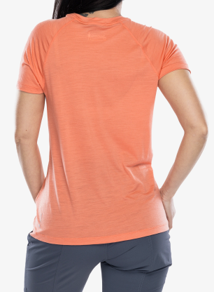 Merino vilnos marškinėliai moterims Smartwool Active Ultralite Short Sleeve - coral reef