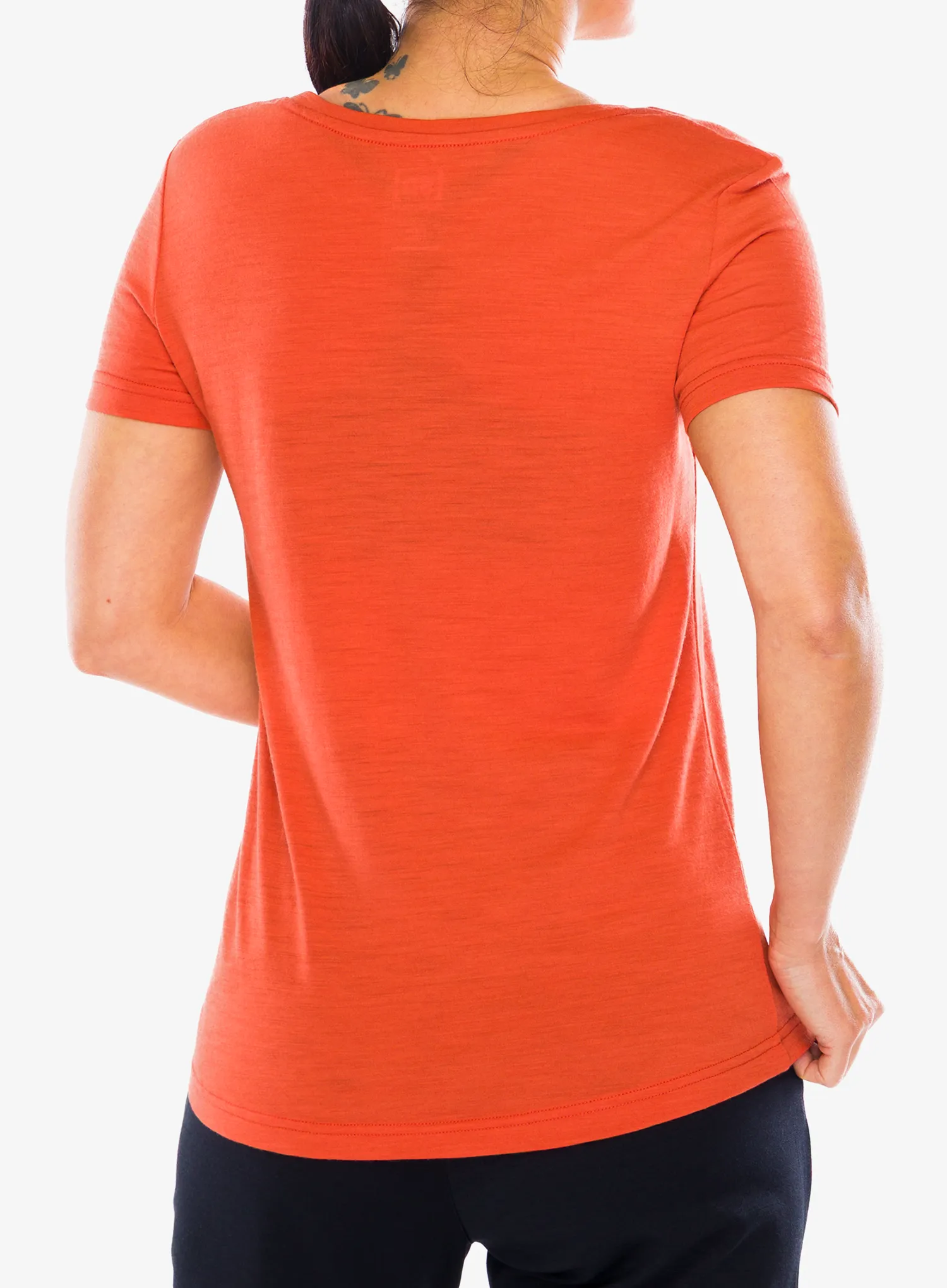 Merino vilnos marškinėliai moterims Super.natural Preikestolen Cliffs Tee - chilli/feather grey/cooper