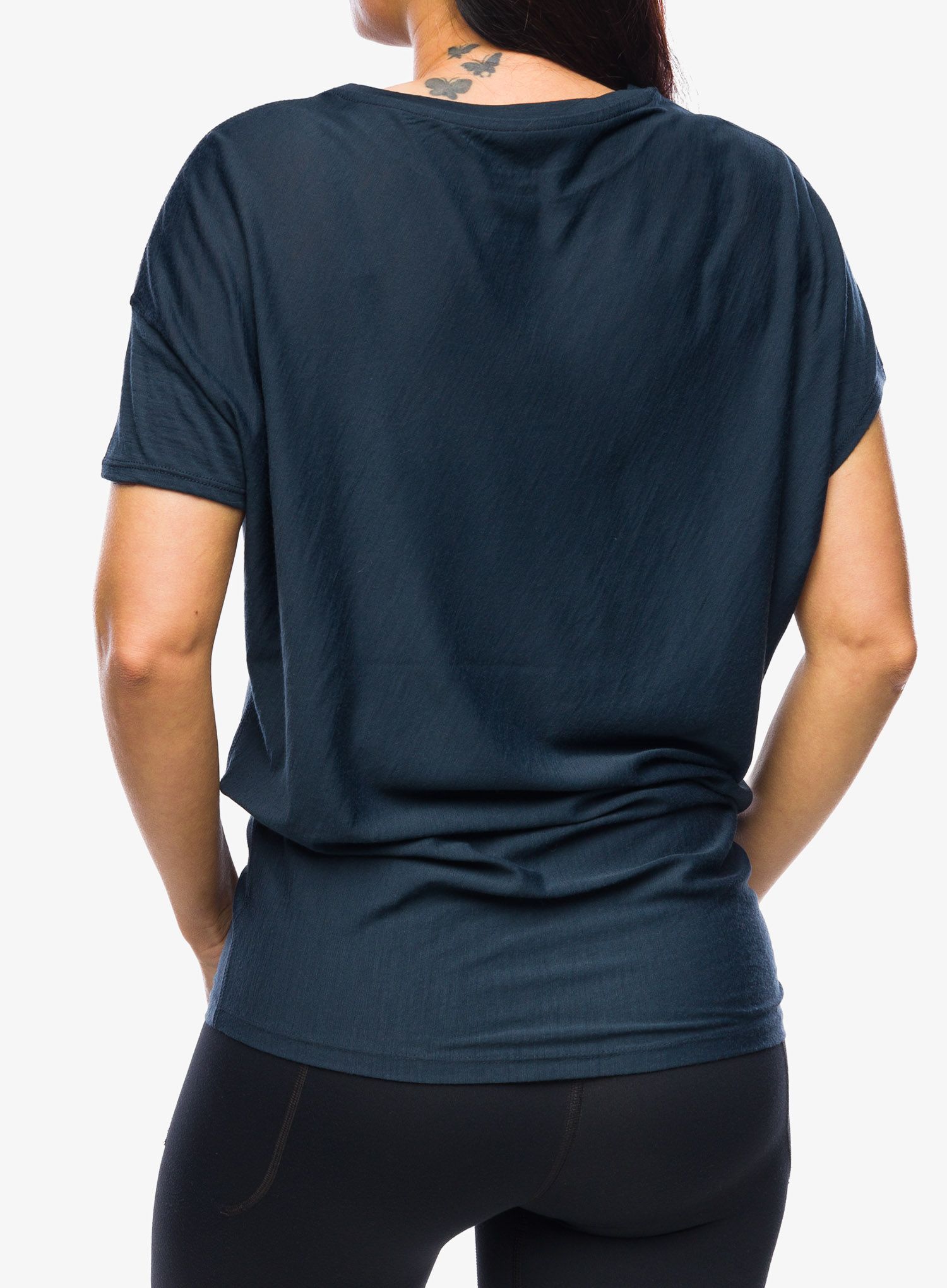 Merino vilnos marškinėliai moterims Super.natural Yoga Loose Tee - blueberry