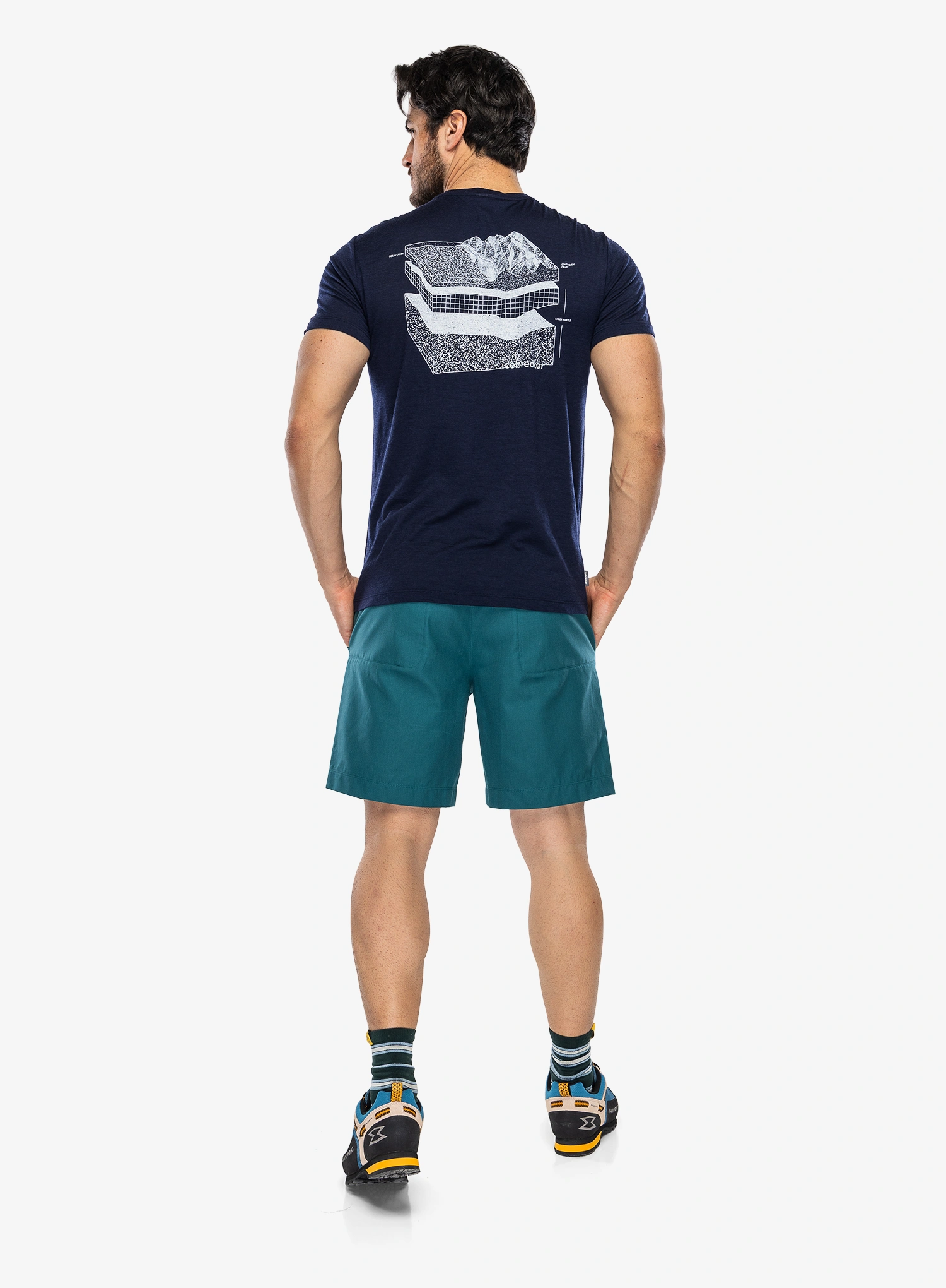 Merino vilnos marškinėliai Icebreaker Merino 150 Tech Lite SS Tee Evolving Layers - midnight navy