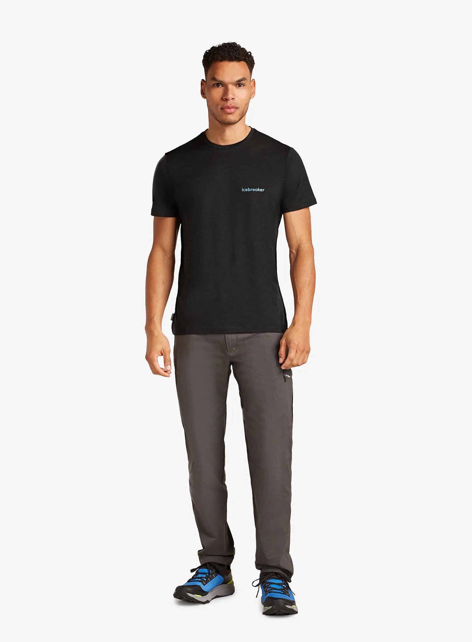 Merino vilnos marškinėliai Icebreaker Merino 150 Tech Lite SS Tee IB Wordmark - black