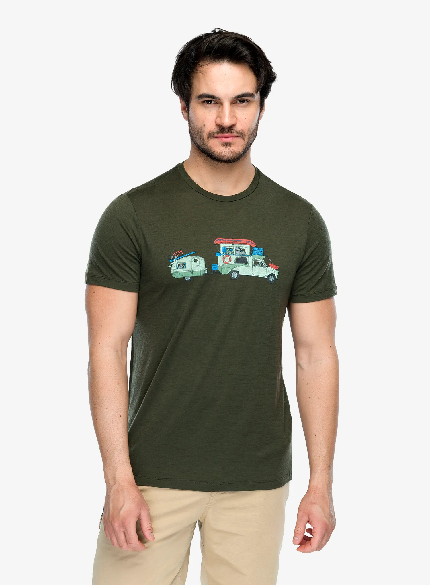 Merino vilnos marškinėliai Icebreaker Merino 150 Tech Lite SS Tee Transportage - dk loden