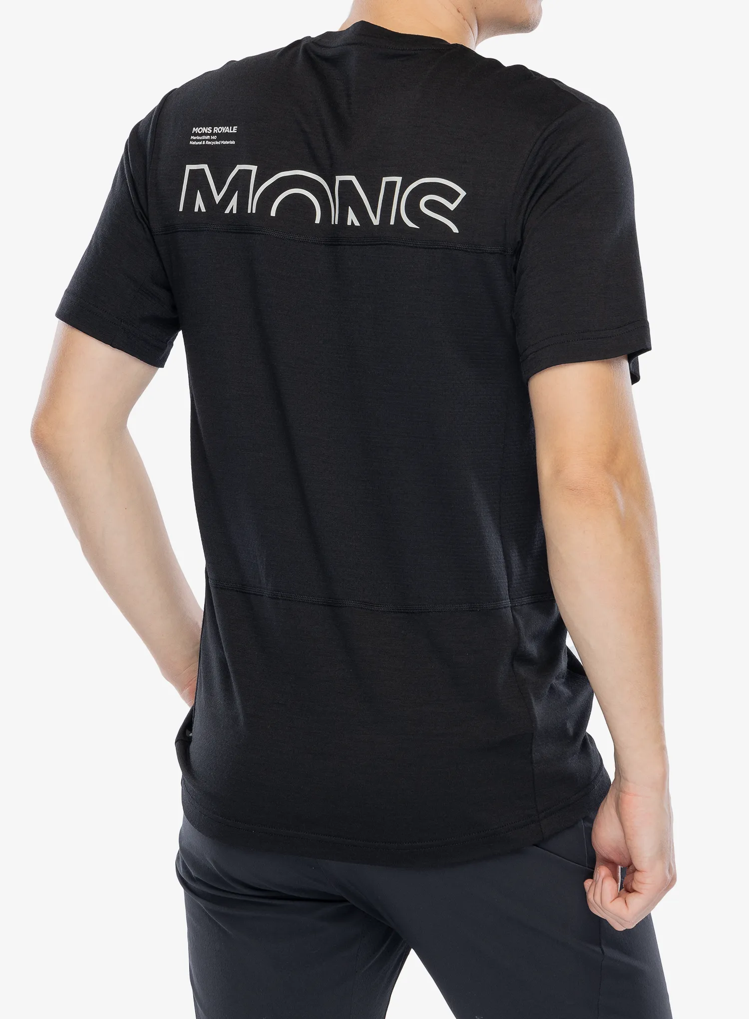 Merino vilnos marškinėliai Mons Royale Tarn Merino Shift T-Shirt - black