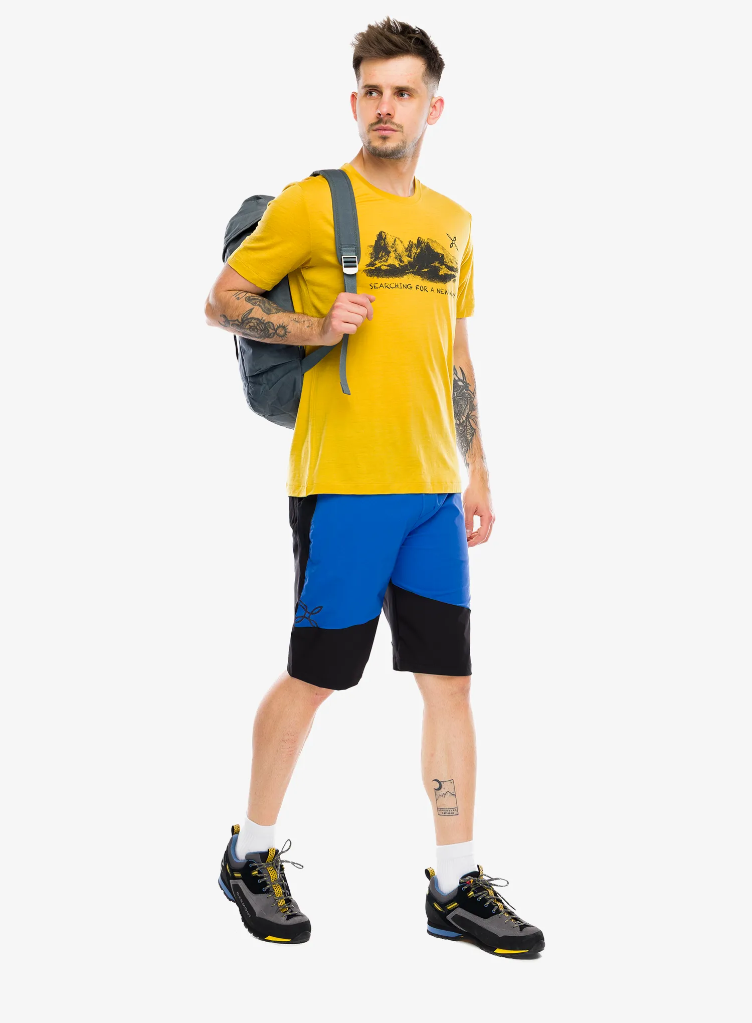 Merino vilnos marškinėliai Montura Peaks Merino T-Shirt - mustard