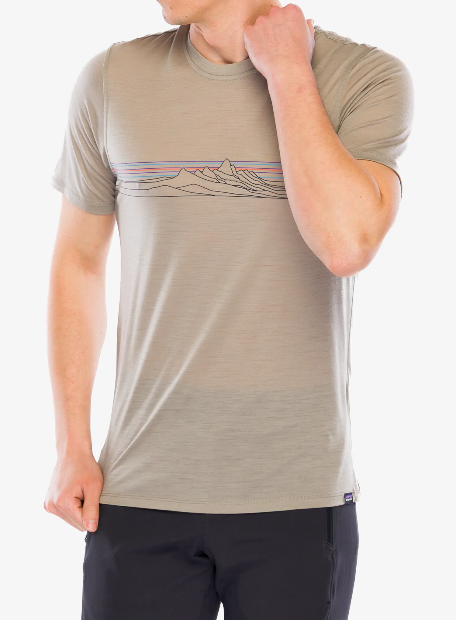 Merino vilnos marškinėliai Patagonia Cap Cool Merino Graphic Shirt - strata stripe/seabird grey