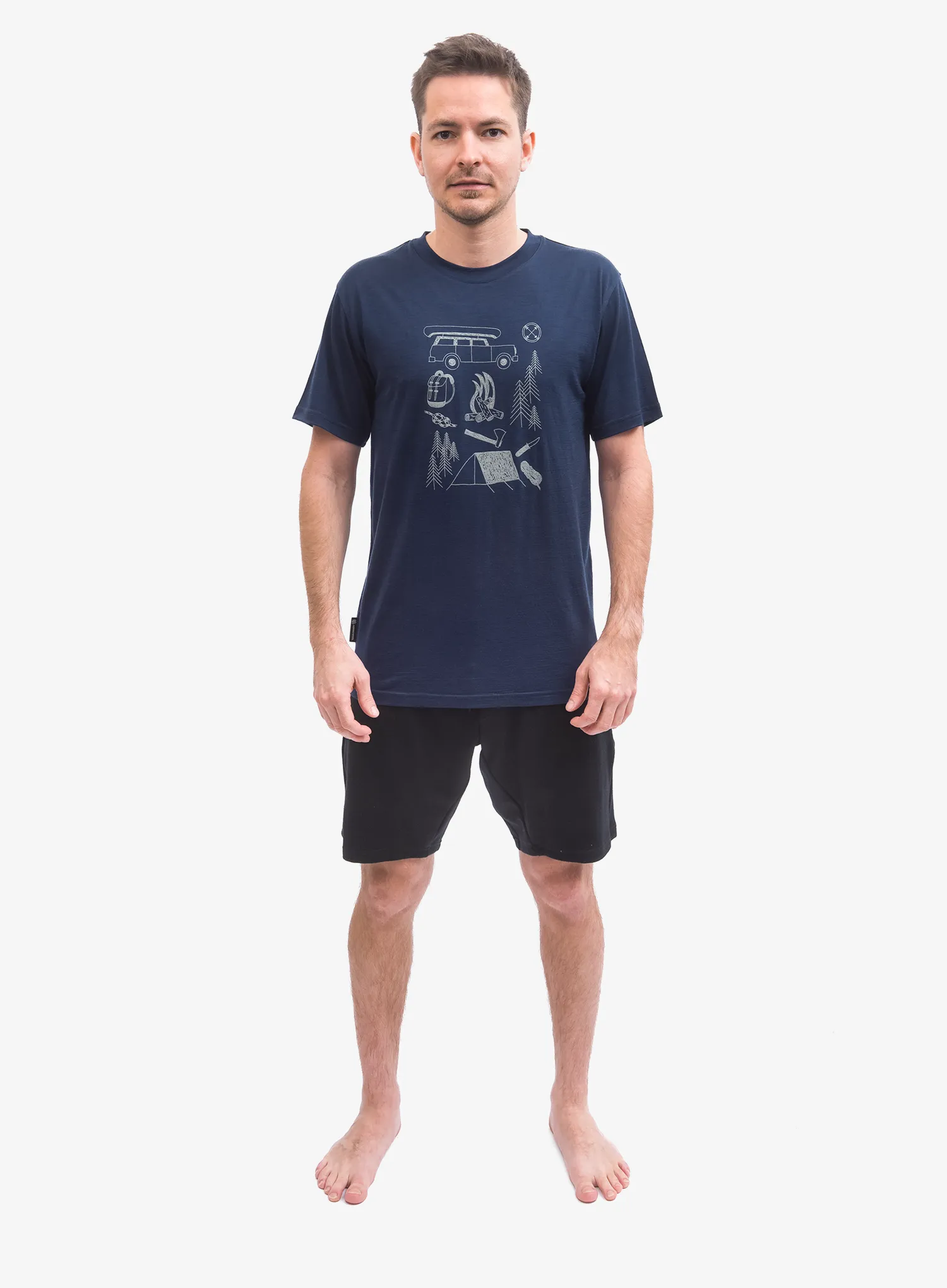 Merino vilnos marškinėliai Sensor Merino Active Outside Tee SS - deep blue