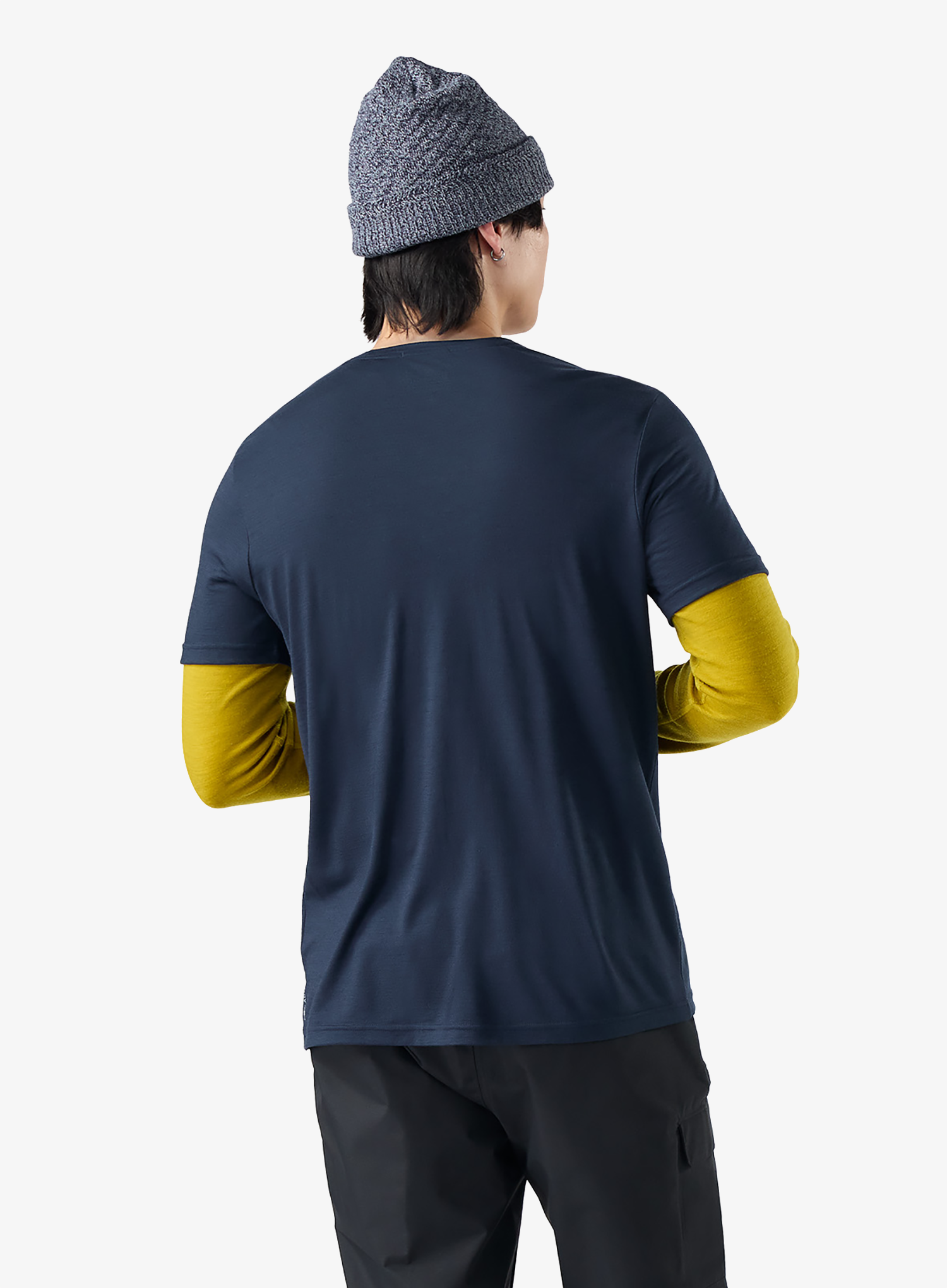Merino vilnos marškinėliai Smartwool Alpine Trace Active Short Sleeve Graphic - deep navy