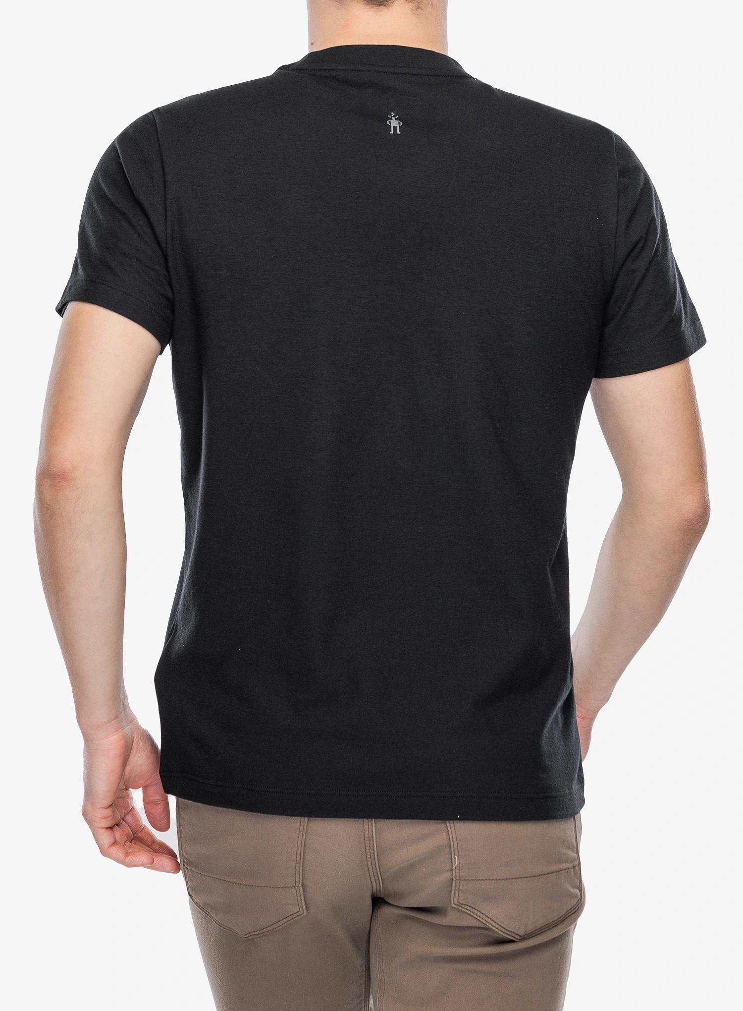 Merino vilnos marškinėliai Smartwool Mountain Horizon Short Sleeve Graphic Tee - black