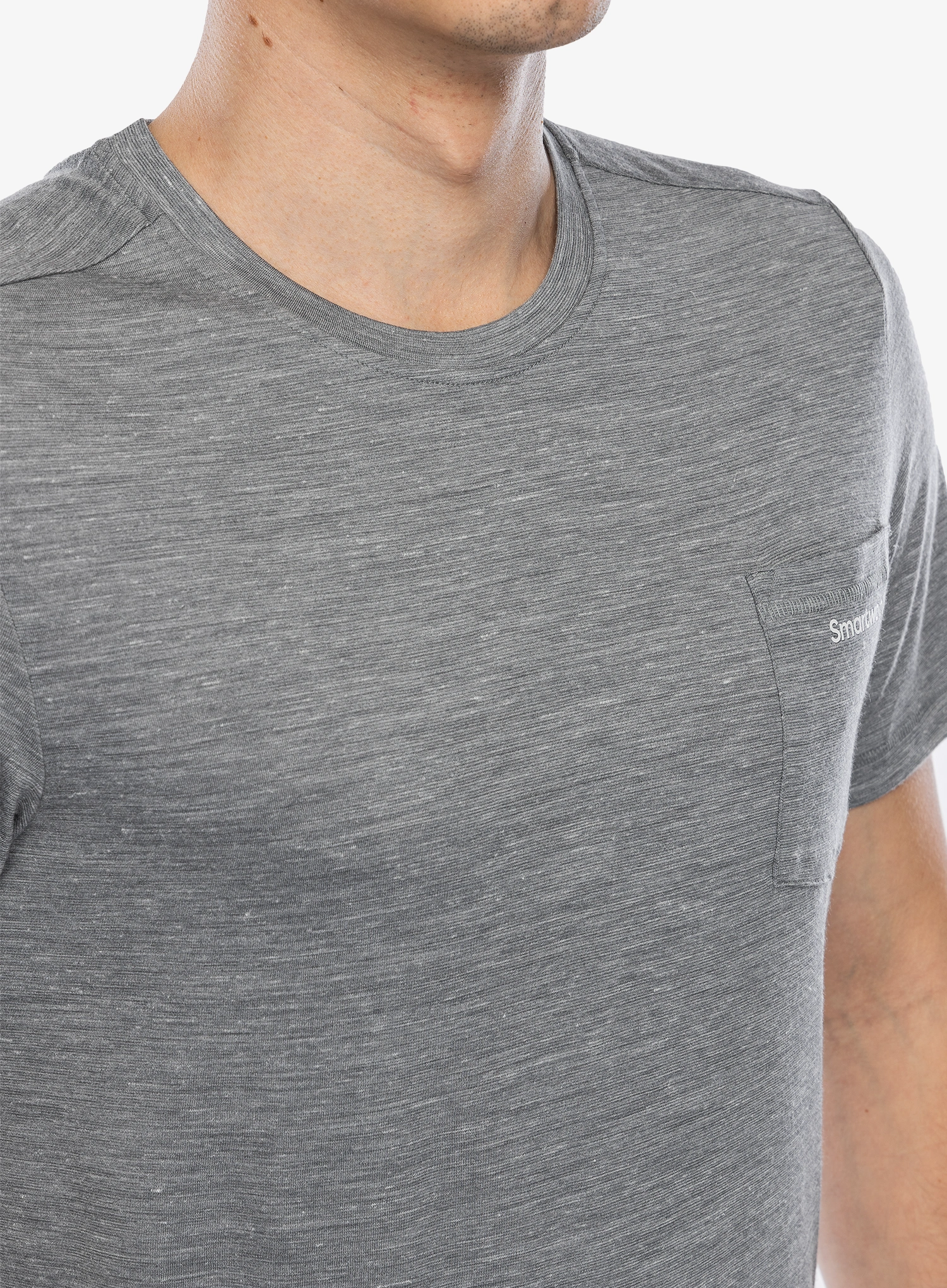 Merino vilnos marškinėliai Smartwool Stag Stare Hemp Short Sleeve Graphic Tee - light gray heather
