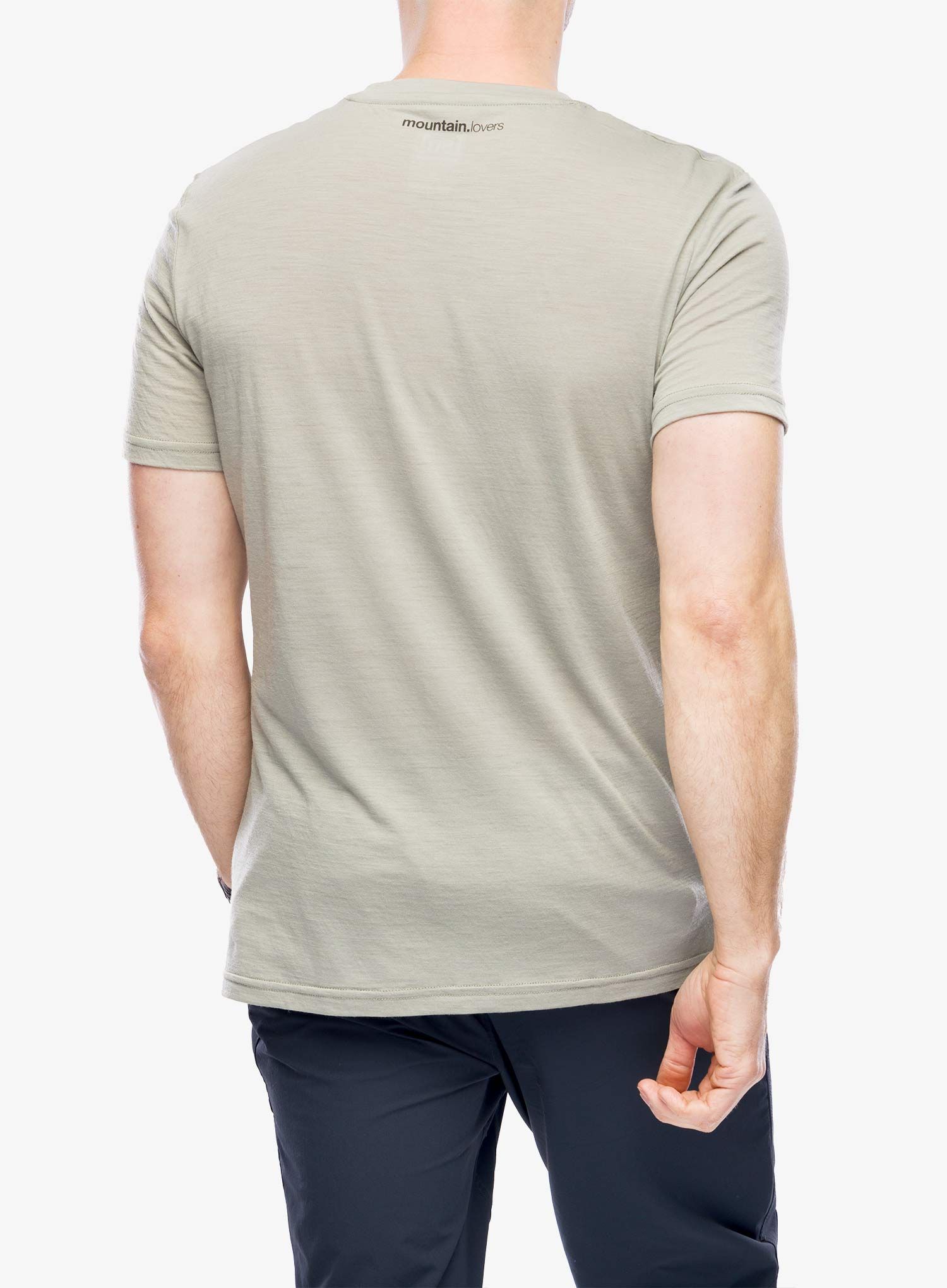 Merino vilnos marškinėliai Super.natural 7 Peaks Tee - dried sage/black ink