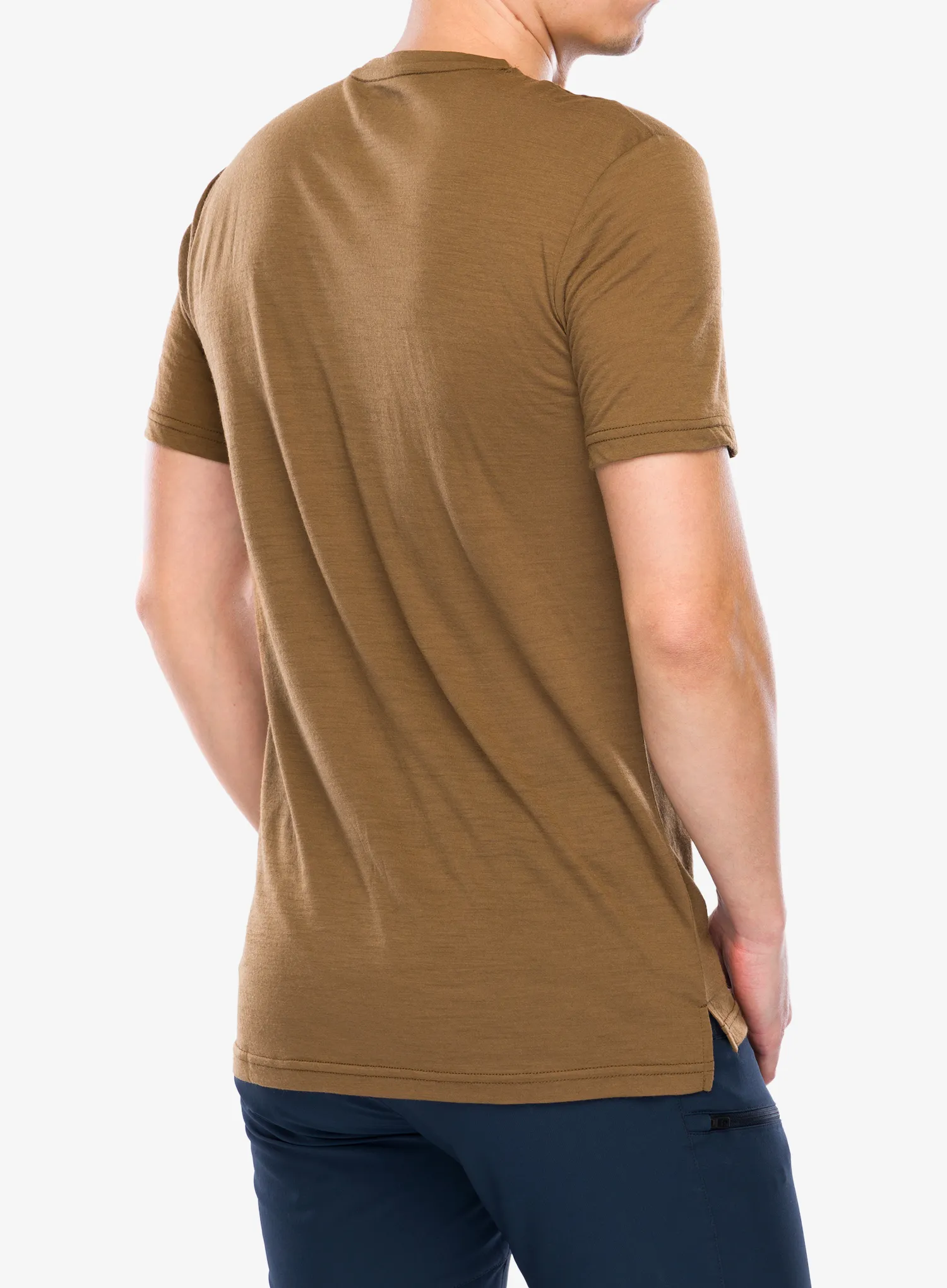 Merino vilnos marškinėliai Super.natural Carabineri Tee - kangaroo/jet black